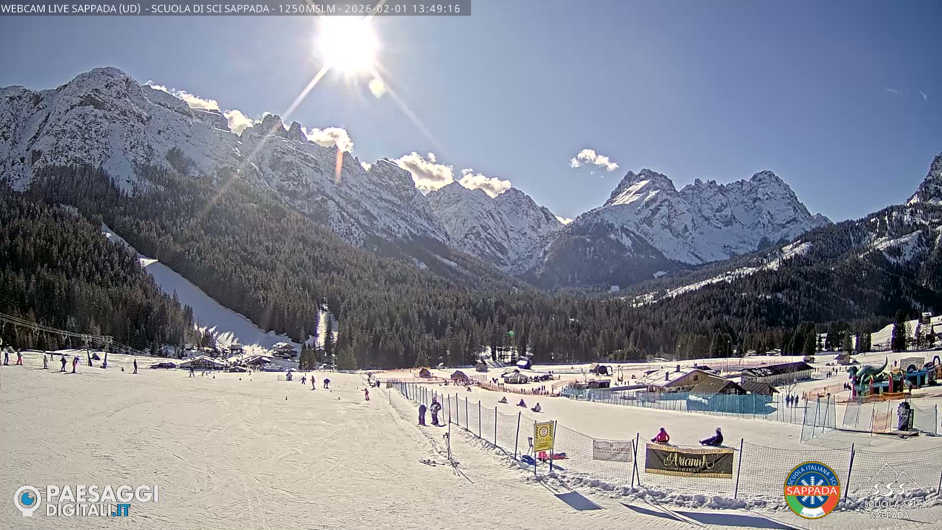  Sappada City Ski School & Ski Slope Live Cam - Udine, Friuli-Venezia Giulia, Italy