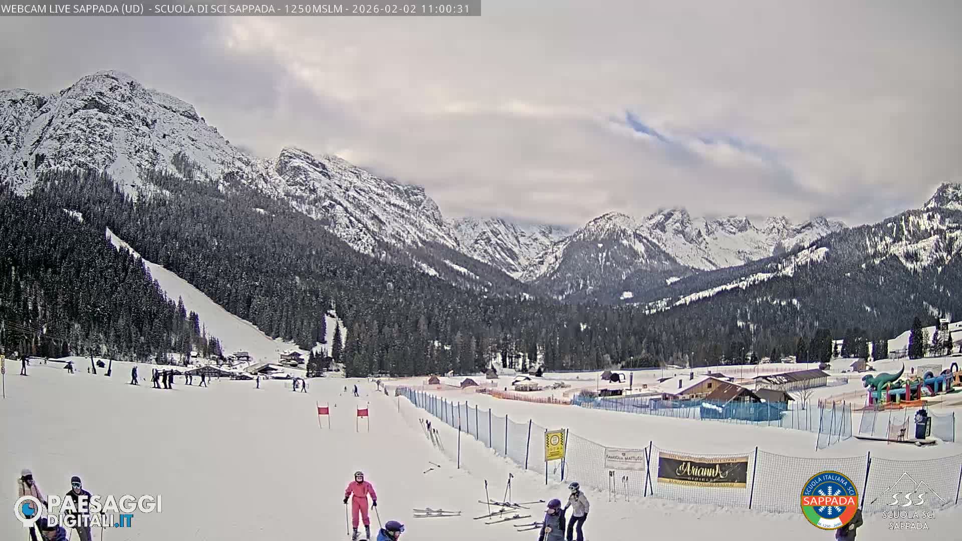  Sappada City Ski School & Ski Slope Live Cam - Udine, Friuli-Venezia Giulia, Italy
