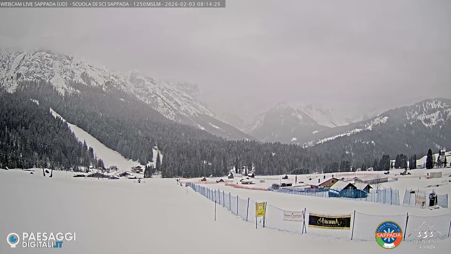  Sappada City Ski School & Ski Slope Live Cam - Udine, Friuli-Venezia Giulia, Italy
