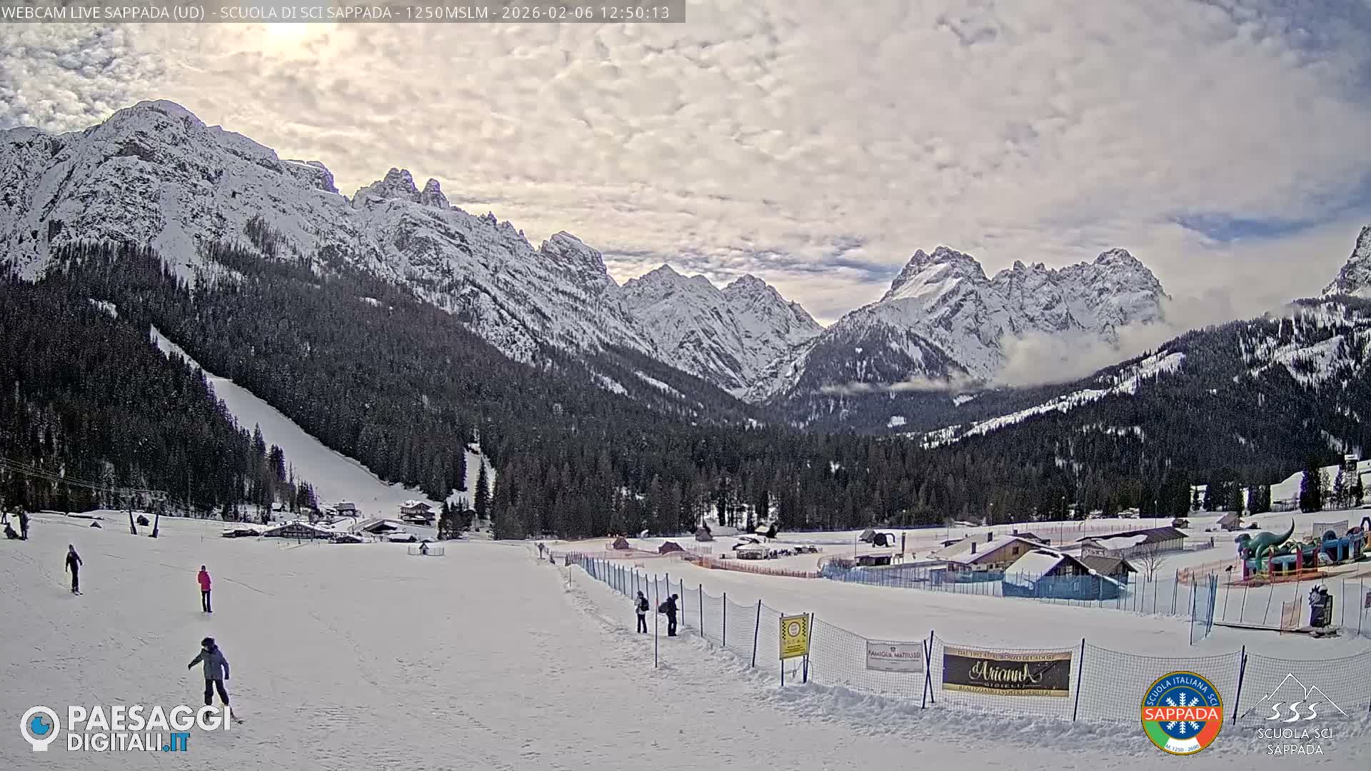  Sappada City Ski School & Ski Slope Live Cam - Udine, Friuli-Venezia Giulia, Italy