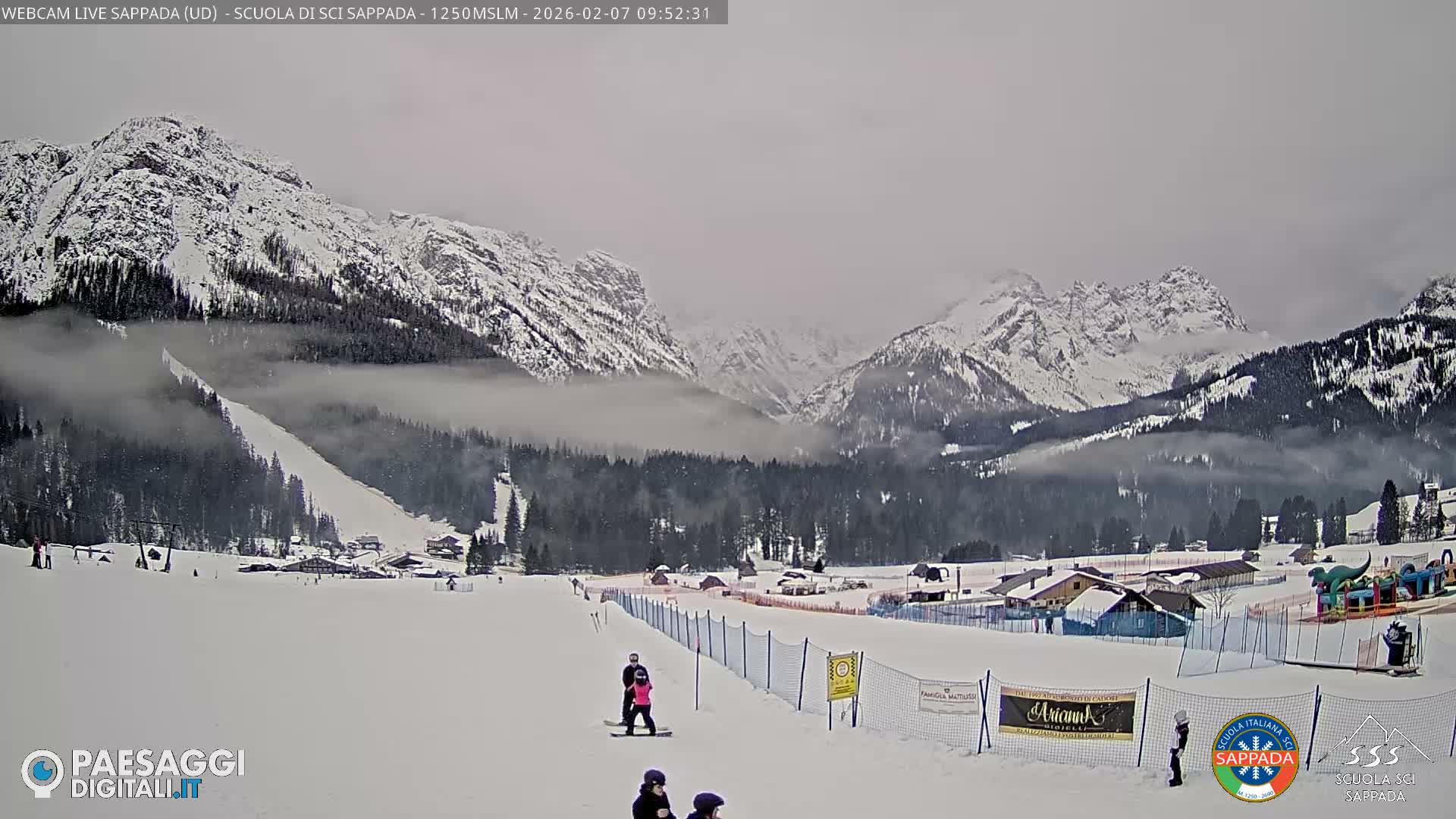  Sappada City Ski School & Ski Slope Live Cam - Udine, Friuli-Venezia Giulia, Italy