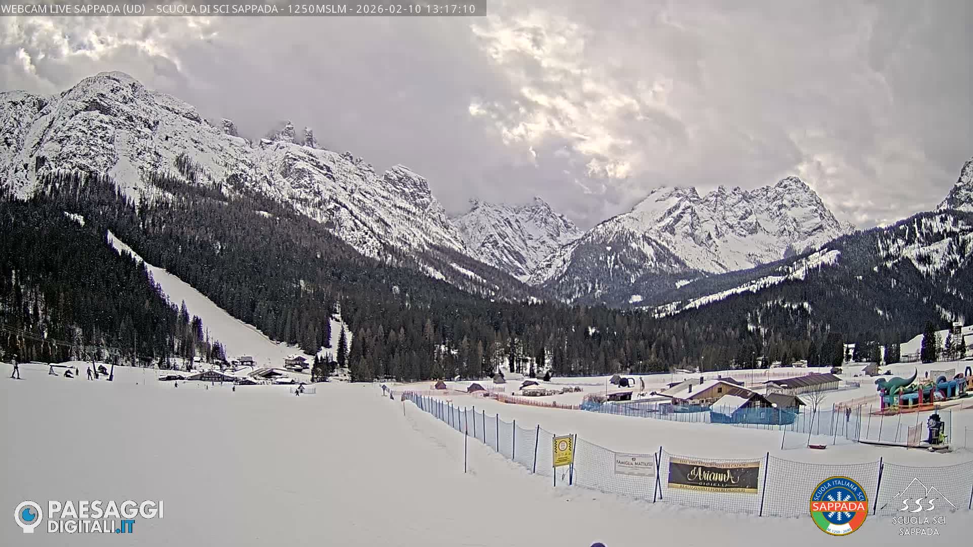  Sappada City Ski School & Ski Slope Live Cam - Udine, Friuli-Venezia Giulia, Italy
