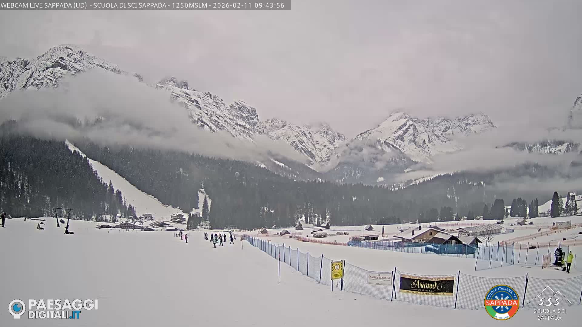  Sappada City Ski School & Ski Slope Live Cam - Udine, Friuli-Venezia Giulia, Italy