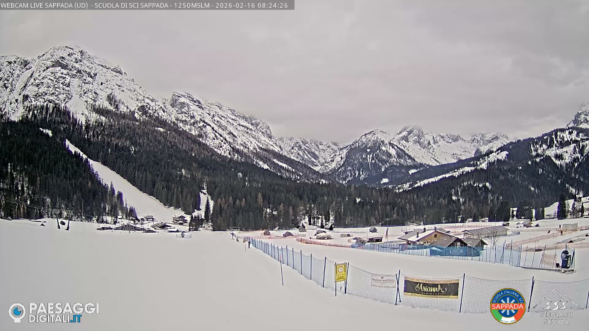  Sappada City Ski School & Ski Slope Live Cam - Udine, Friuli-Venezia Giulia, Italy