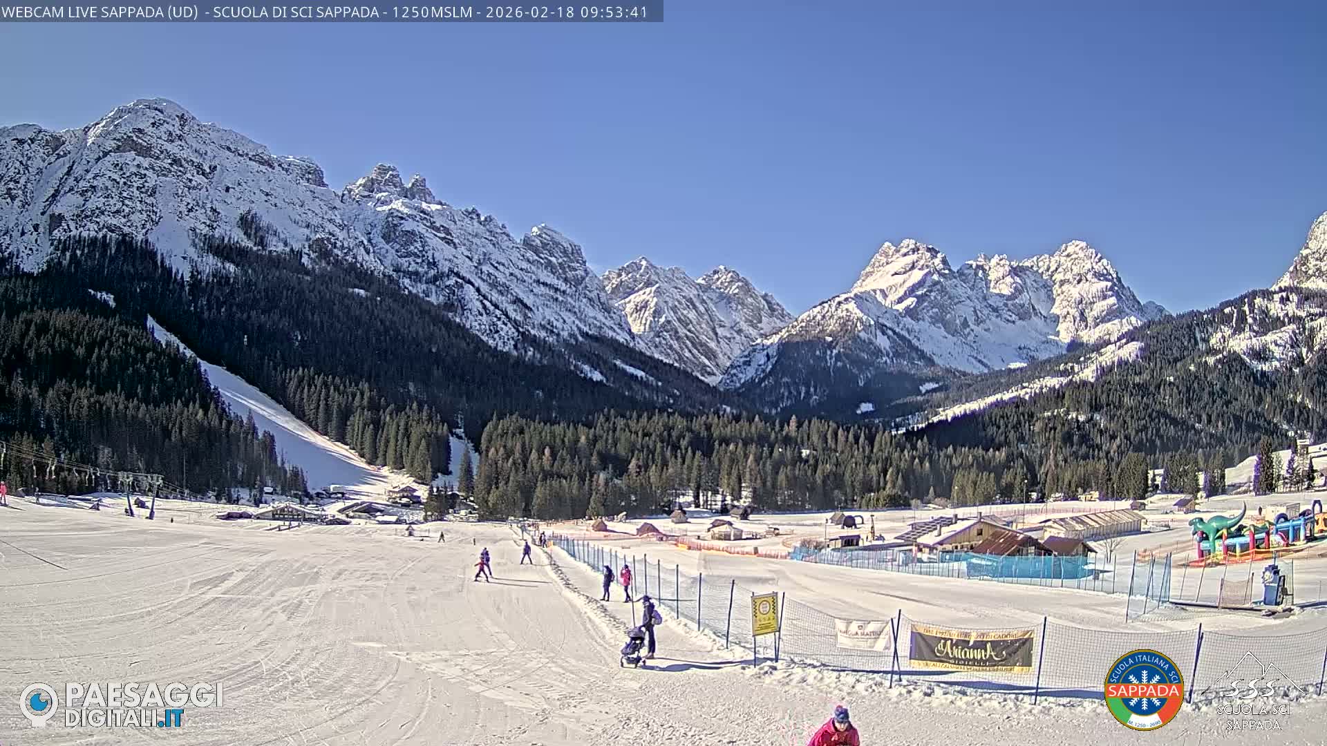  Sappada City Ski School & Ski Slope Live Cam - Udine, Friuli-Venezia Giulia, Italy