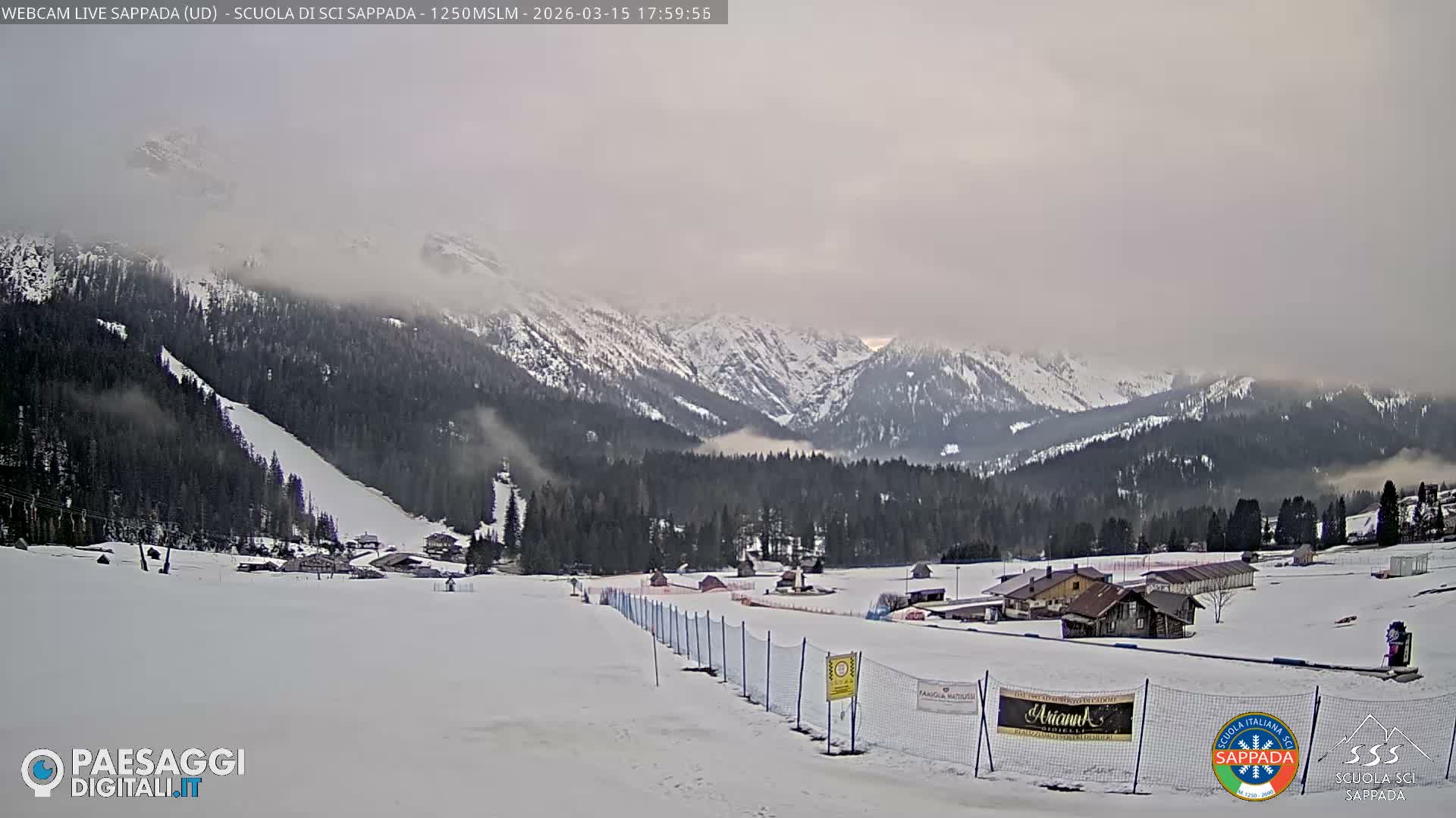  Sappada City Ski School & Ski Slope Live Cam - Udine, Friuli-Venezia Giulia, Italy