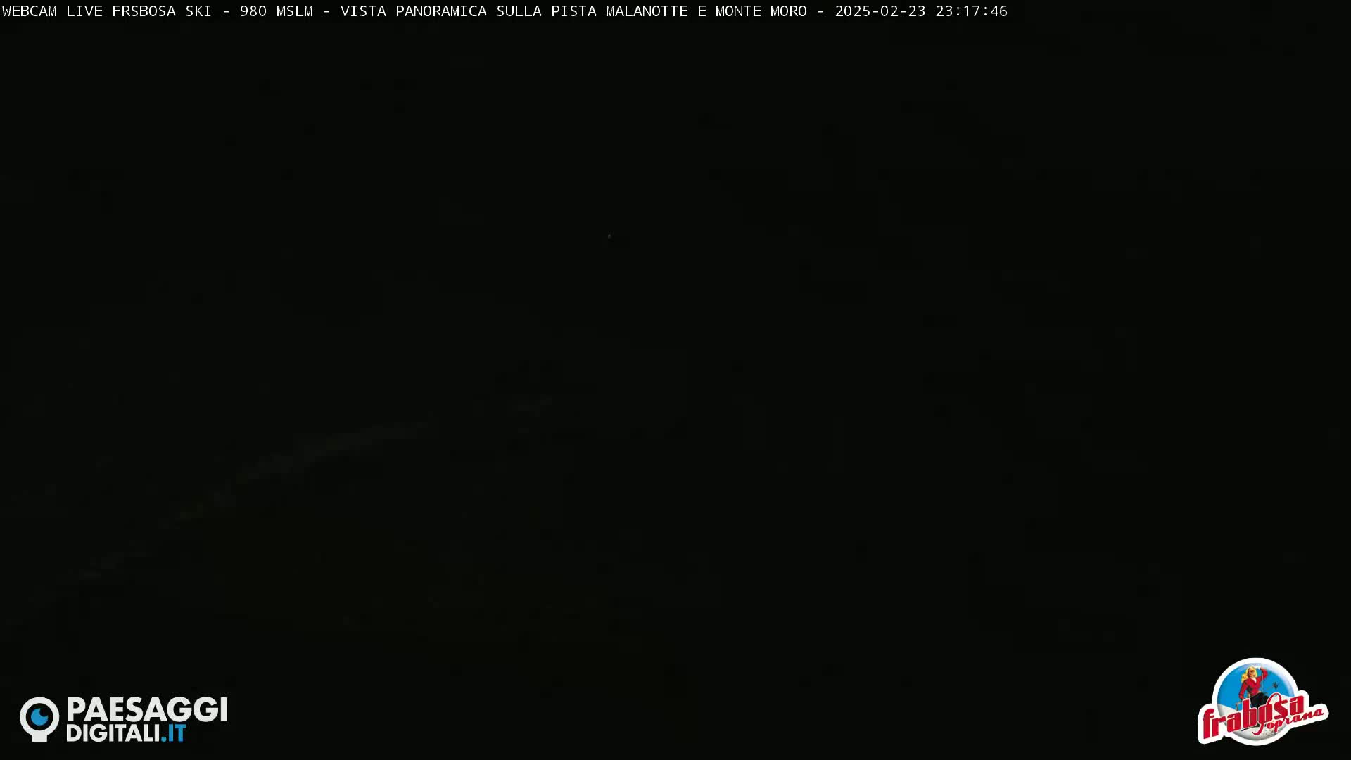 A completely dark nighttime scene is visible.