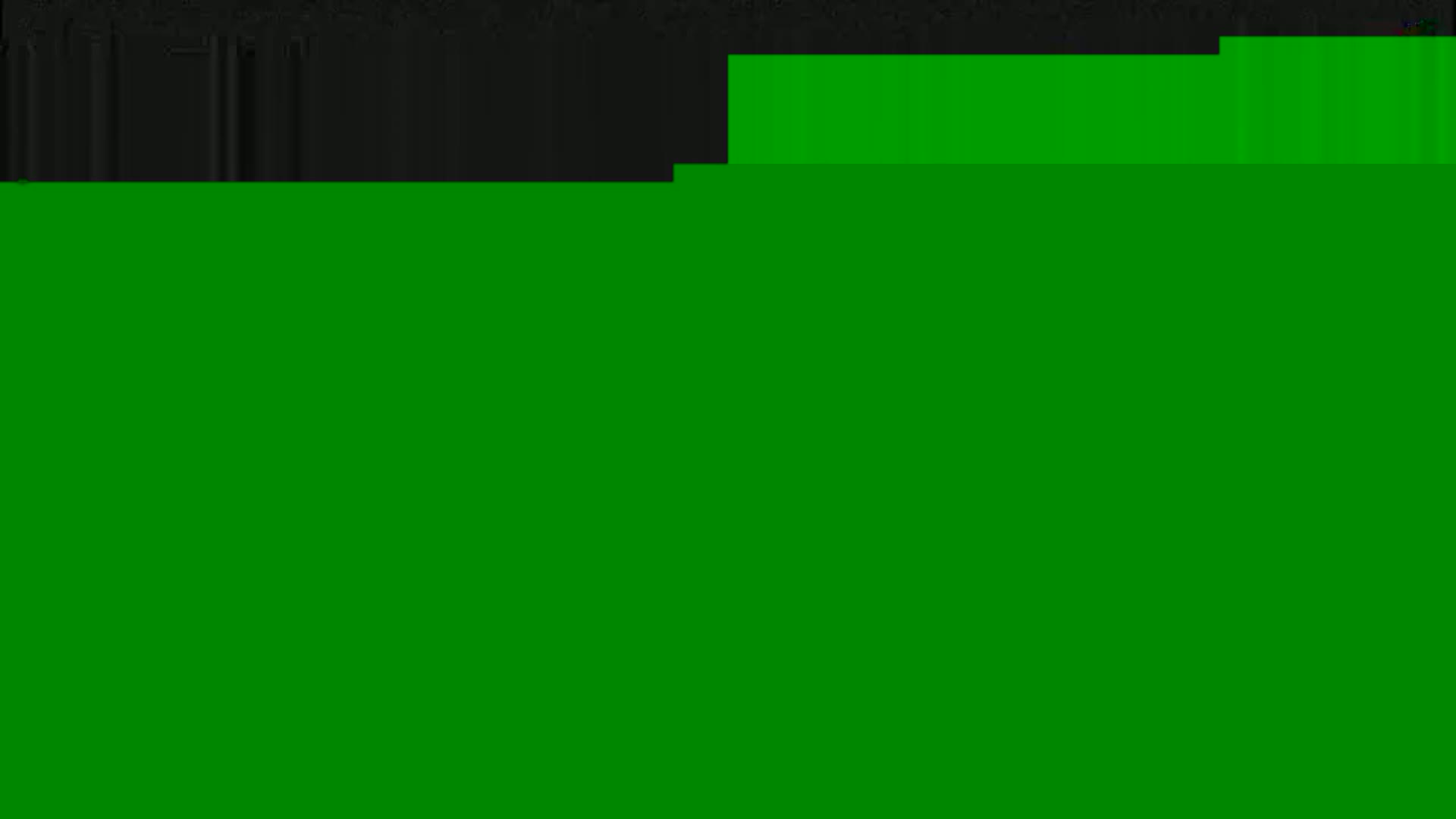 The image shows a mostly green screen with a small section of black at the top.