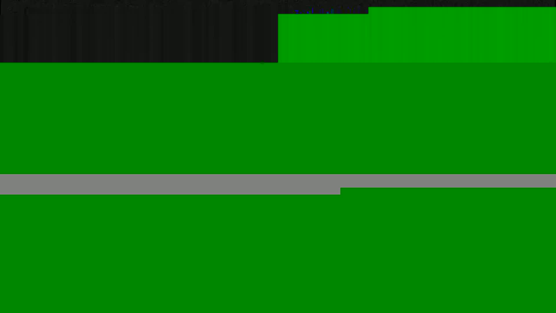 A mostly green image features a thin gray horizontal band near the middle, with a smaller dark area at the very top.
