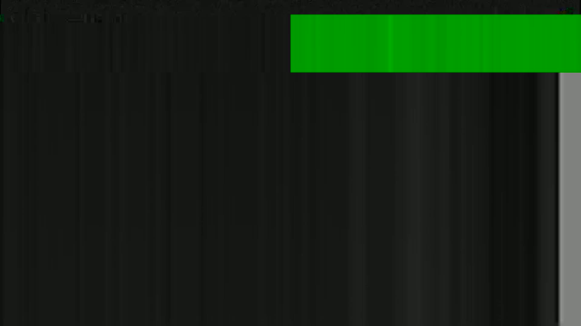 A dark, vertically-striped image features a bright green horizontal bar across the top.