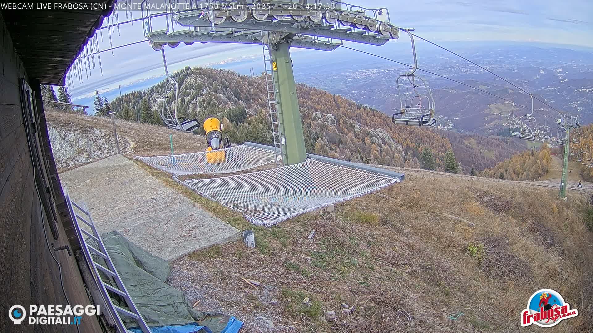 Monte Moro Mount Frabosa, Prato Nevoso Malanotte Take off Ramp & Ski Slope Live Cam - Cuneo, Piedmont, Italy