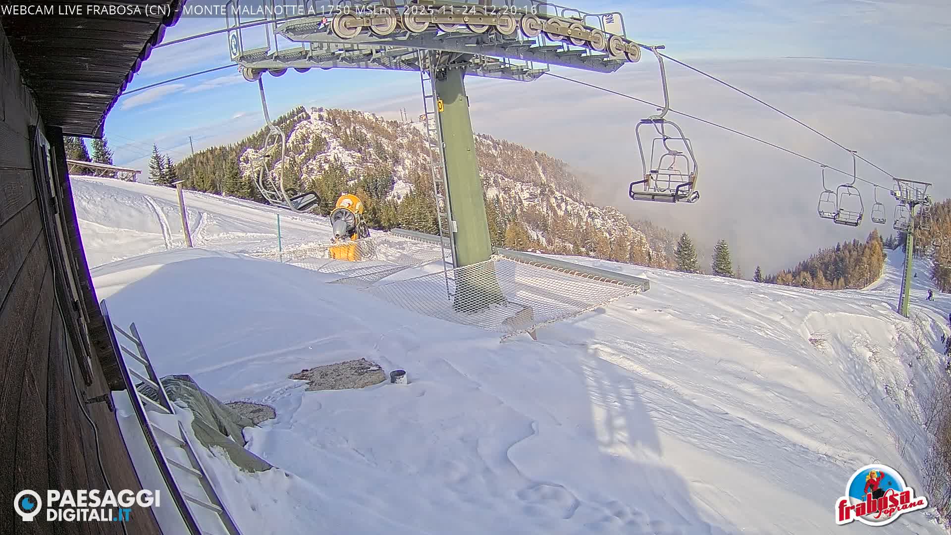 Monte Moro Mount Frabosa, Prato Nevoso Malanotte Take off Ramp & Ski Slope Live Cam - Cuneo, Piedmont, Italy