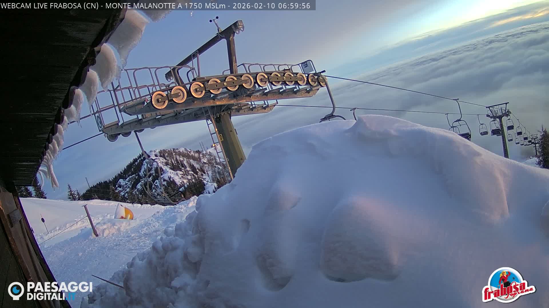Monte Moro Mount Frabosa, Prato Nevoso Malanotte Take off Ramp & Ski Slope Live Cam - Cuneo, Piedmont, Italy