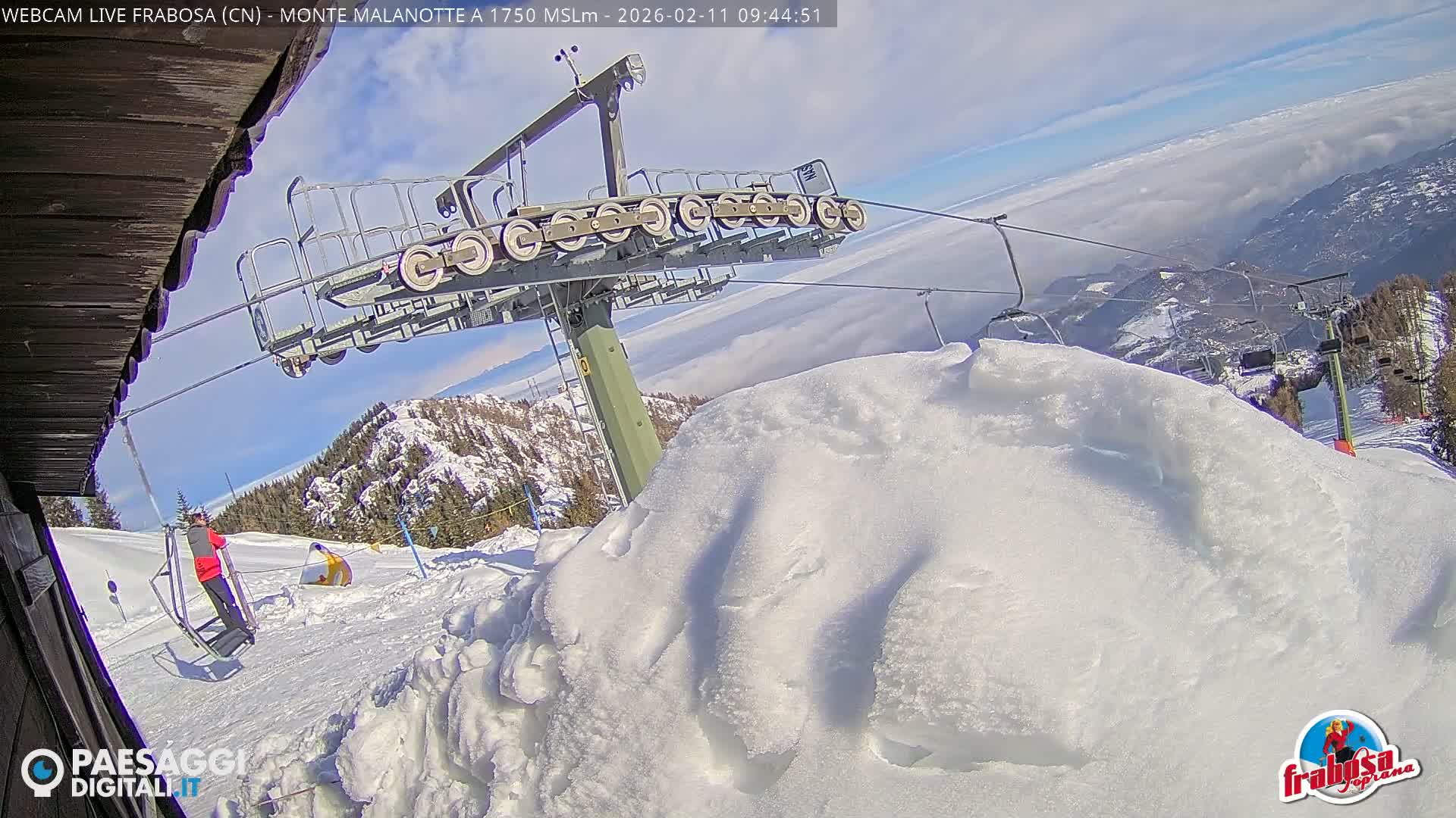 Monte Moro Mount Frabosa, Prato Nevoso Malanotte Take off Ramp & Ski Slope Live Cam - Cuneo, Piedmont, Italy