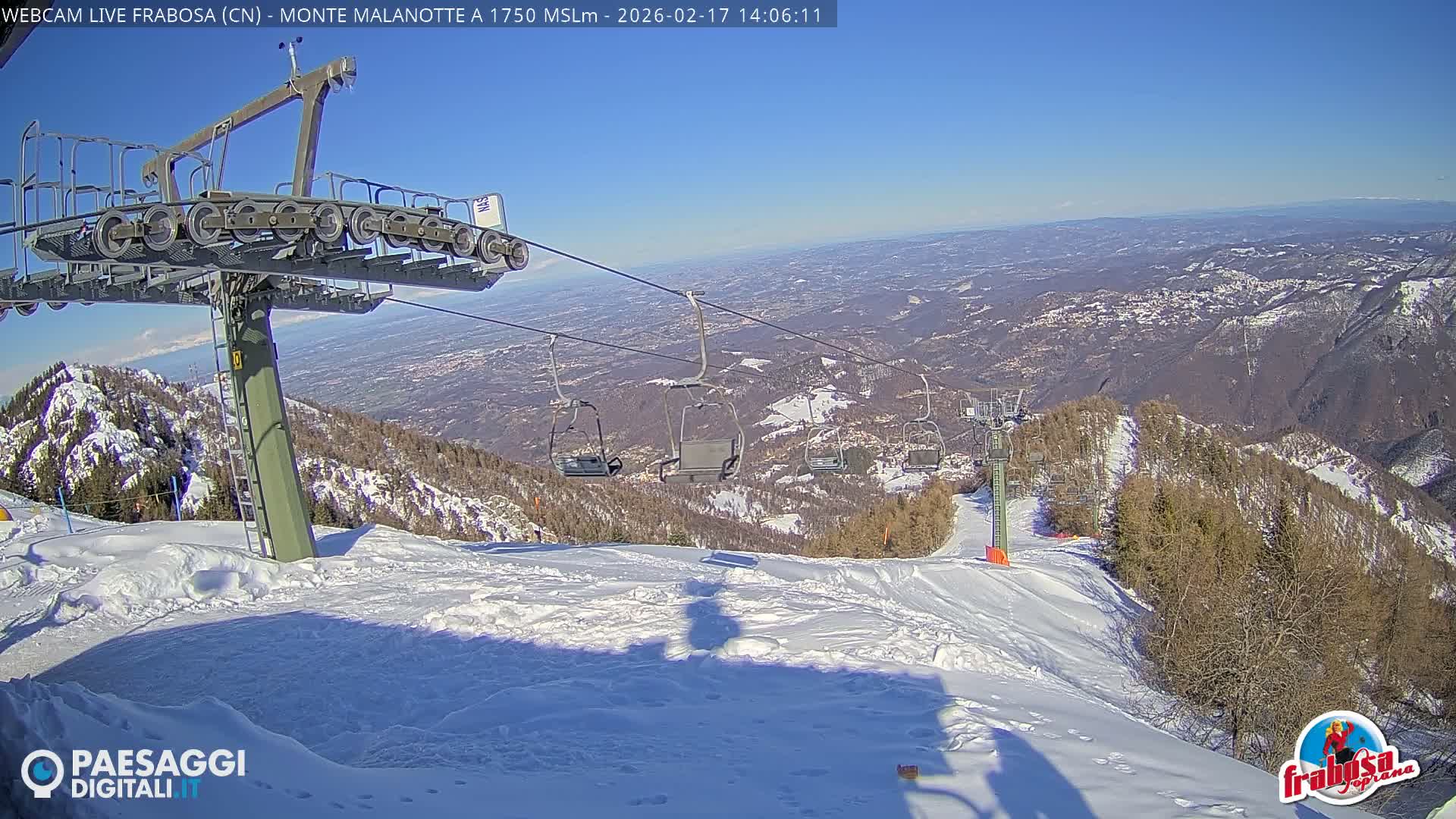 Monte Moro Mount Frabosa, Prato Nevoso Malanotte Take off Ramp & Ski Slope Live Cam - Cuneo, Piedmont, Italy
