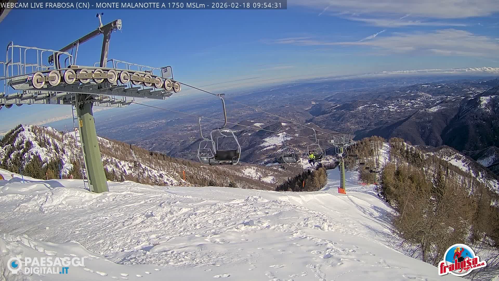 Monte Moro Mount Frabosa, Prato Nevoso Malanotte Take off Ramp & Ski Slope Live Cam - Cuneo, Piedmont, Italy