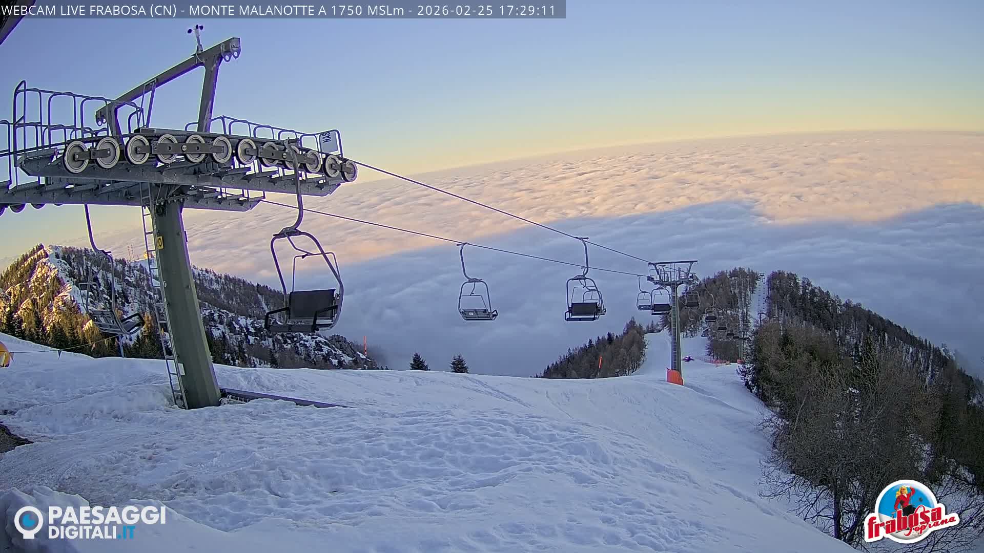Monte Moro Mount Frabosa, Prato Nevoso Malanotte Take off Ramp & Ski Slope Live Cam - Cuneo, Piedmont, Italy