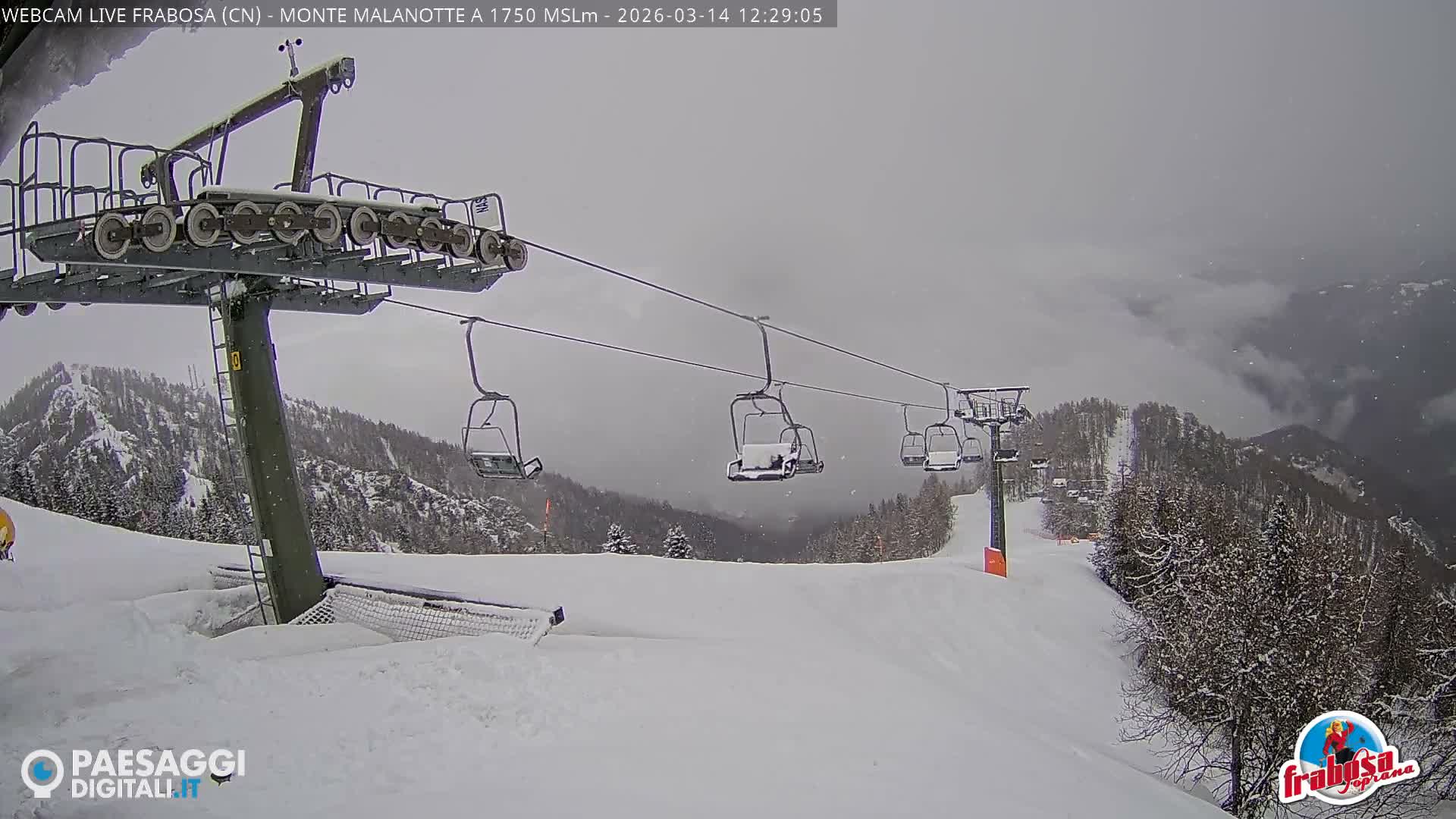Monte Moro Mount Frabosa, Prato Nevoso Malanotte Take off Ramp & Ski Slope Live Cam - Cuneo, Piedmont, Italy