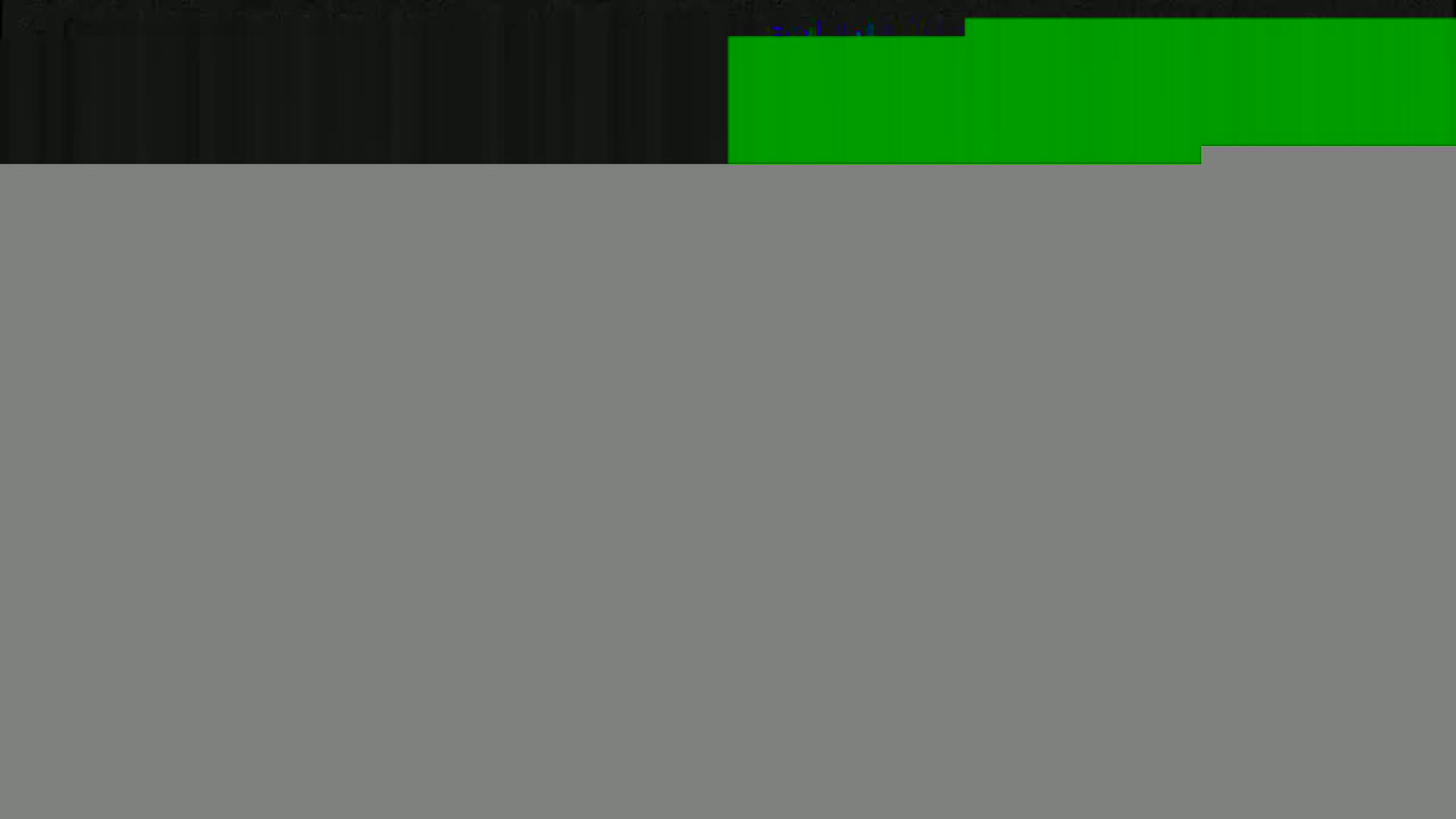 The image shows a dark gray area topped by a thin black band and a small rectangle of bright green.