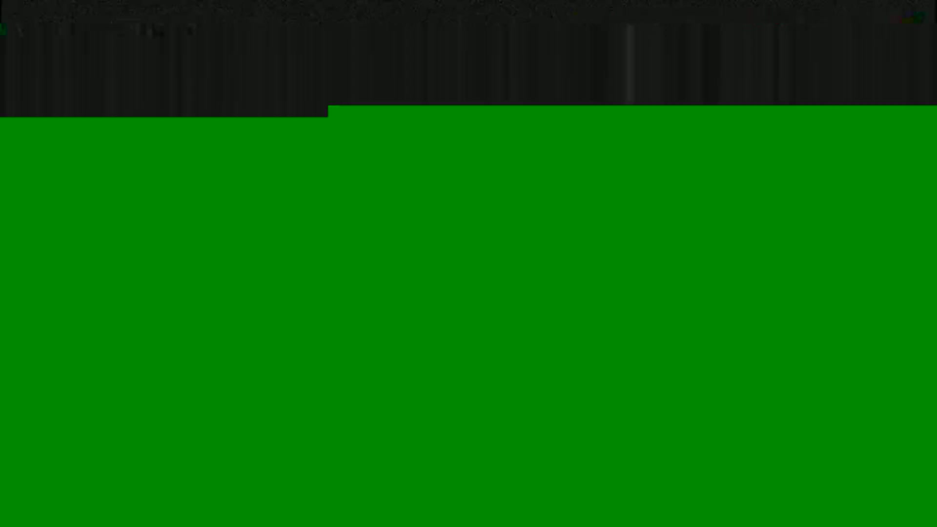 The image shows a solid green background with a thin black band at the top.