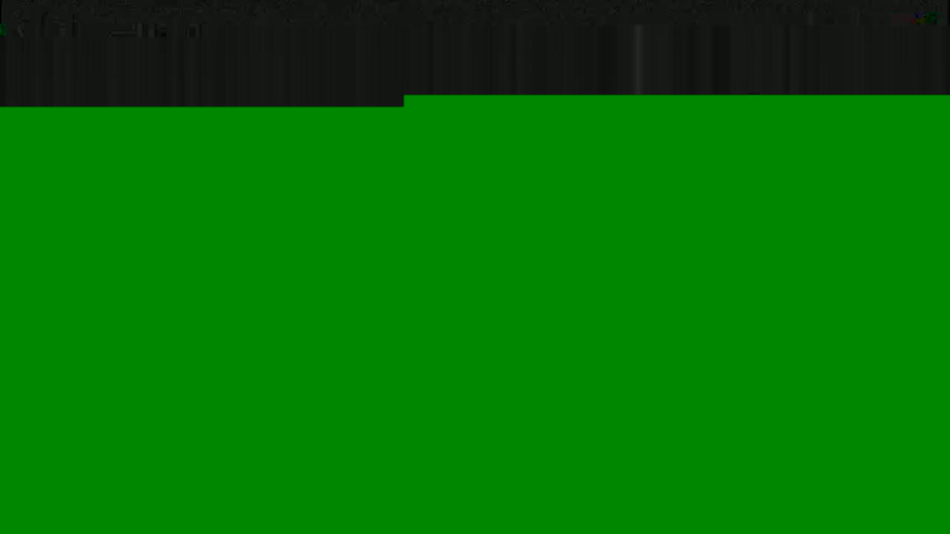 The image shows a solid green background with a thin black bar at the top.