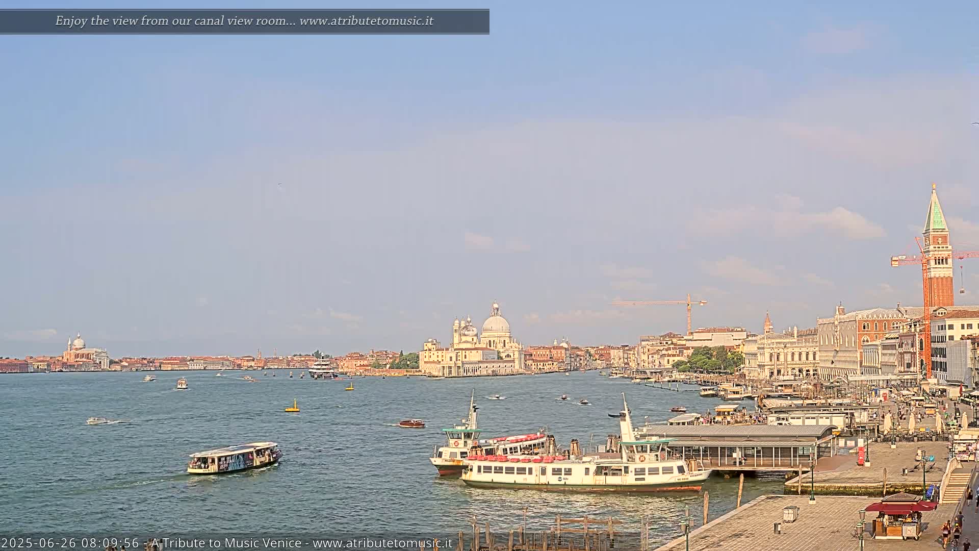 Venice City Live Cam from St. Mark's Basin - Venice, Veneto, Italy