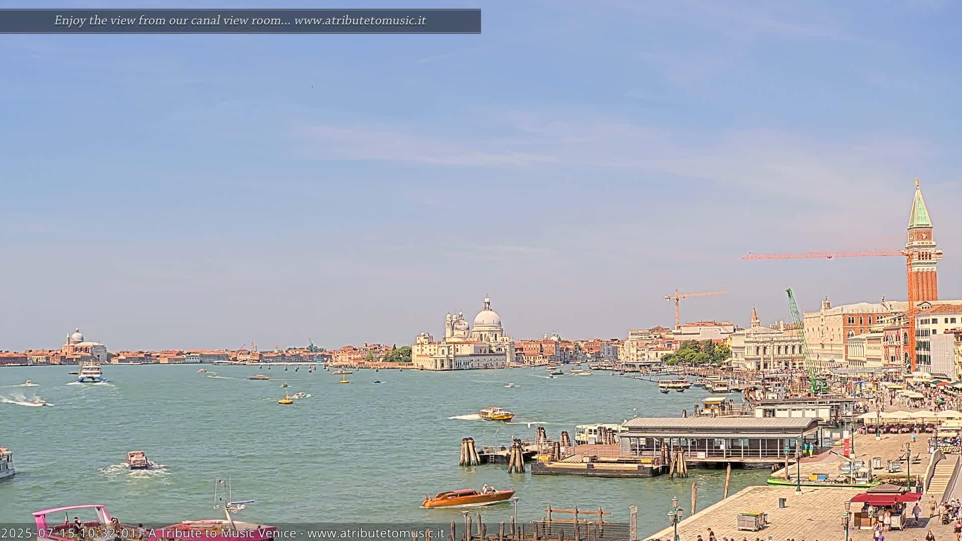 Venice City Live Cam from St. Mark's Basin - Venice, Veneto, Italy