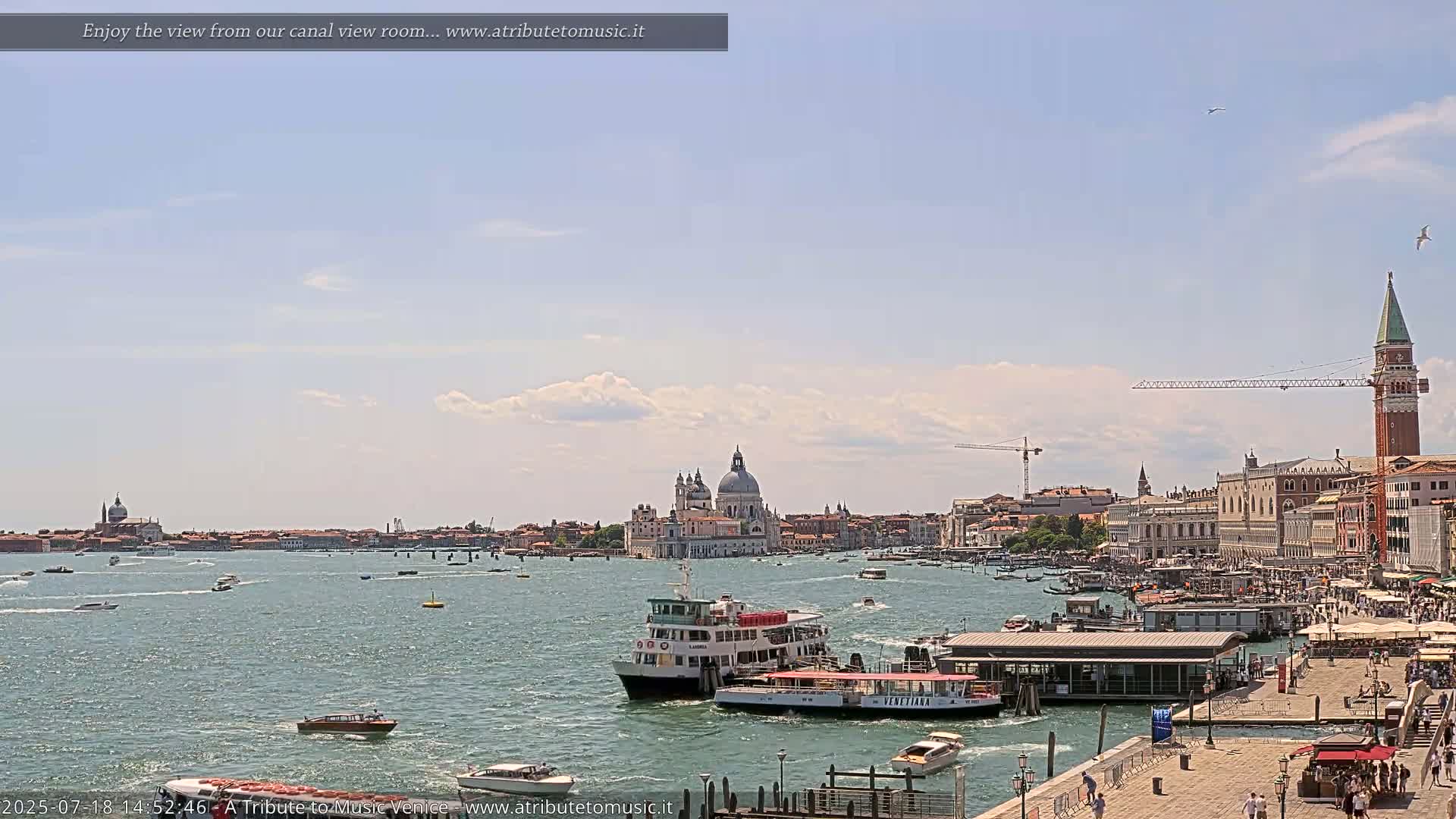 Venice City Live Cam from St. Mark's Basin - Venice, Veneto, Italy