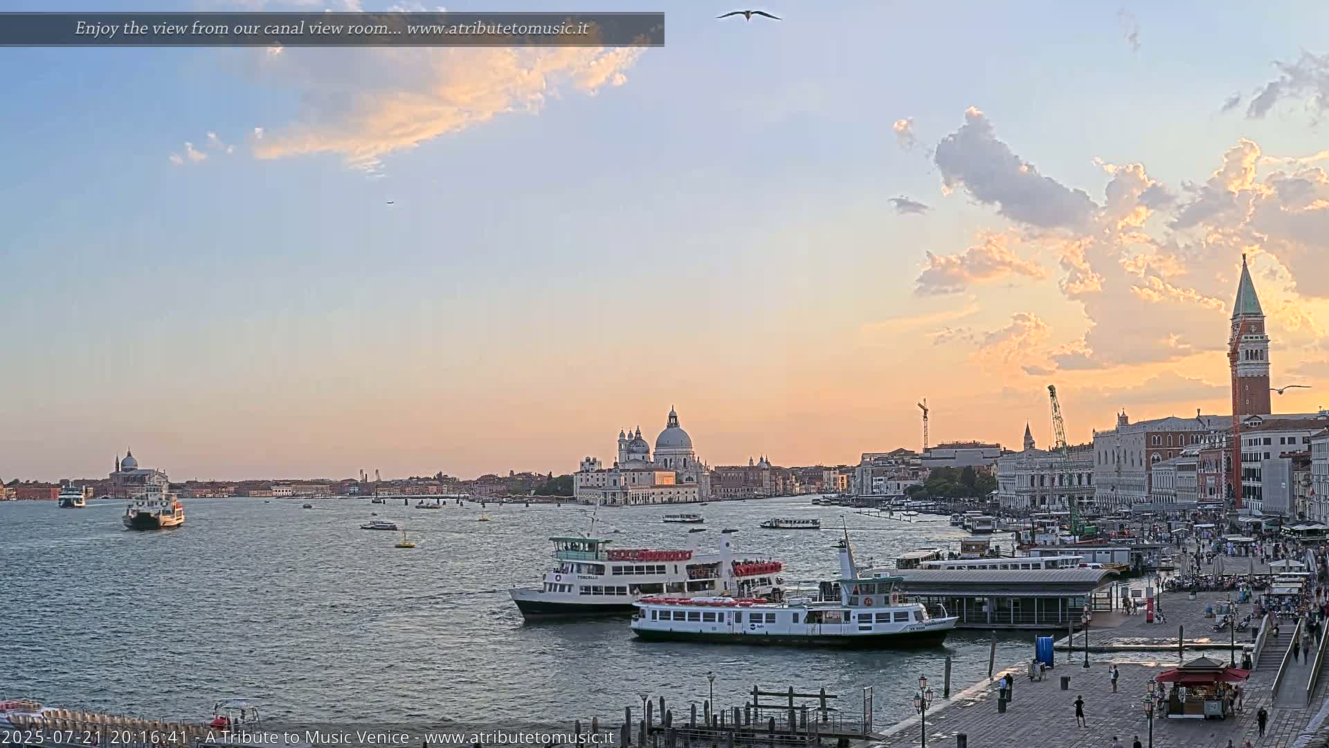 Venice City Live Cam from St. Mark's Basin - Venice, Veneto, Italy