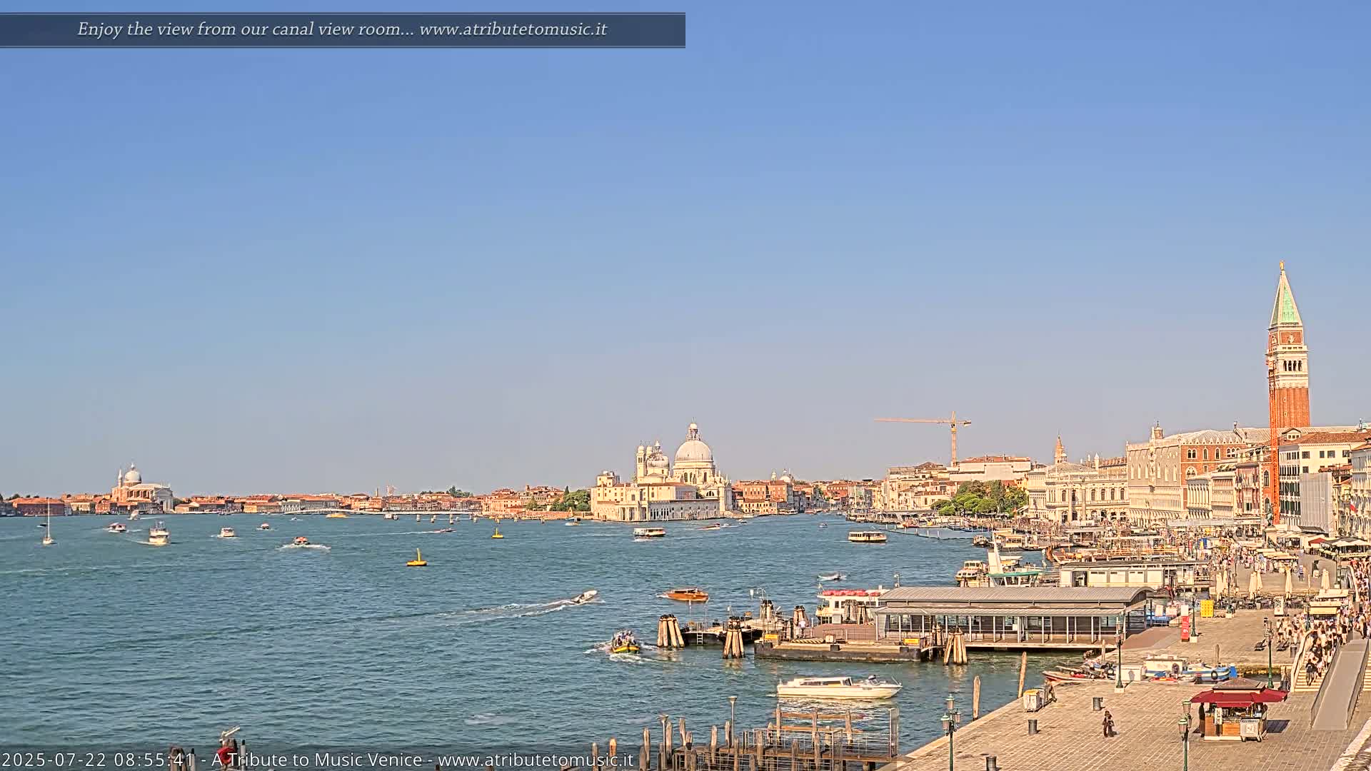 Venice City Live Cam from St. Mark's Basin - Venice, Veneto, Italy