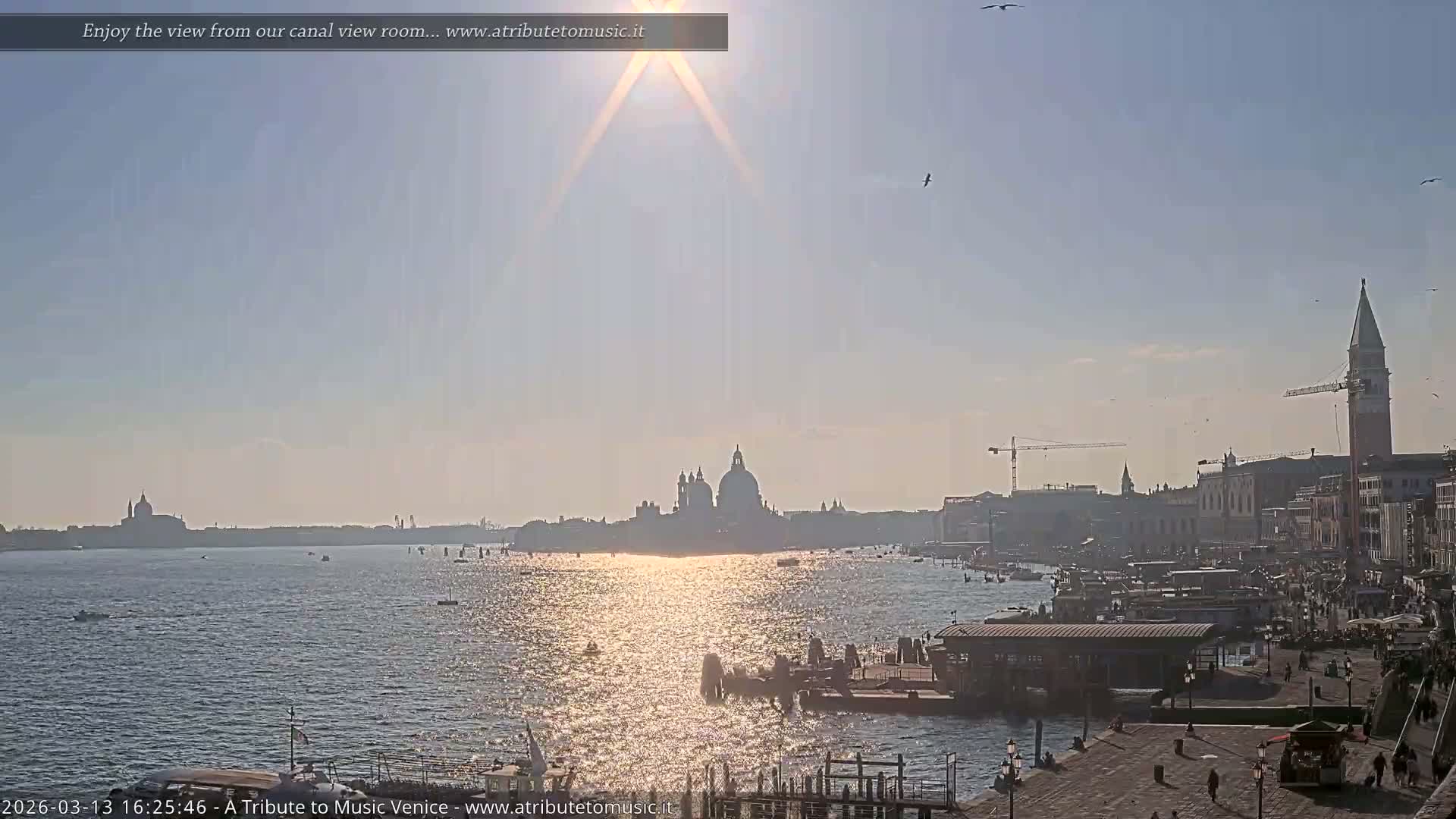 Venice City Live Cam from St. Mark's Basin - Venice, Veneto, Italy