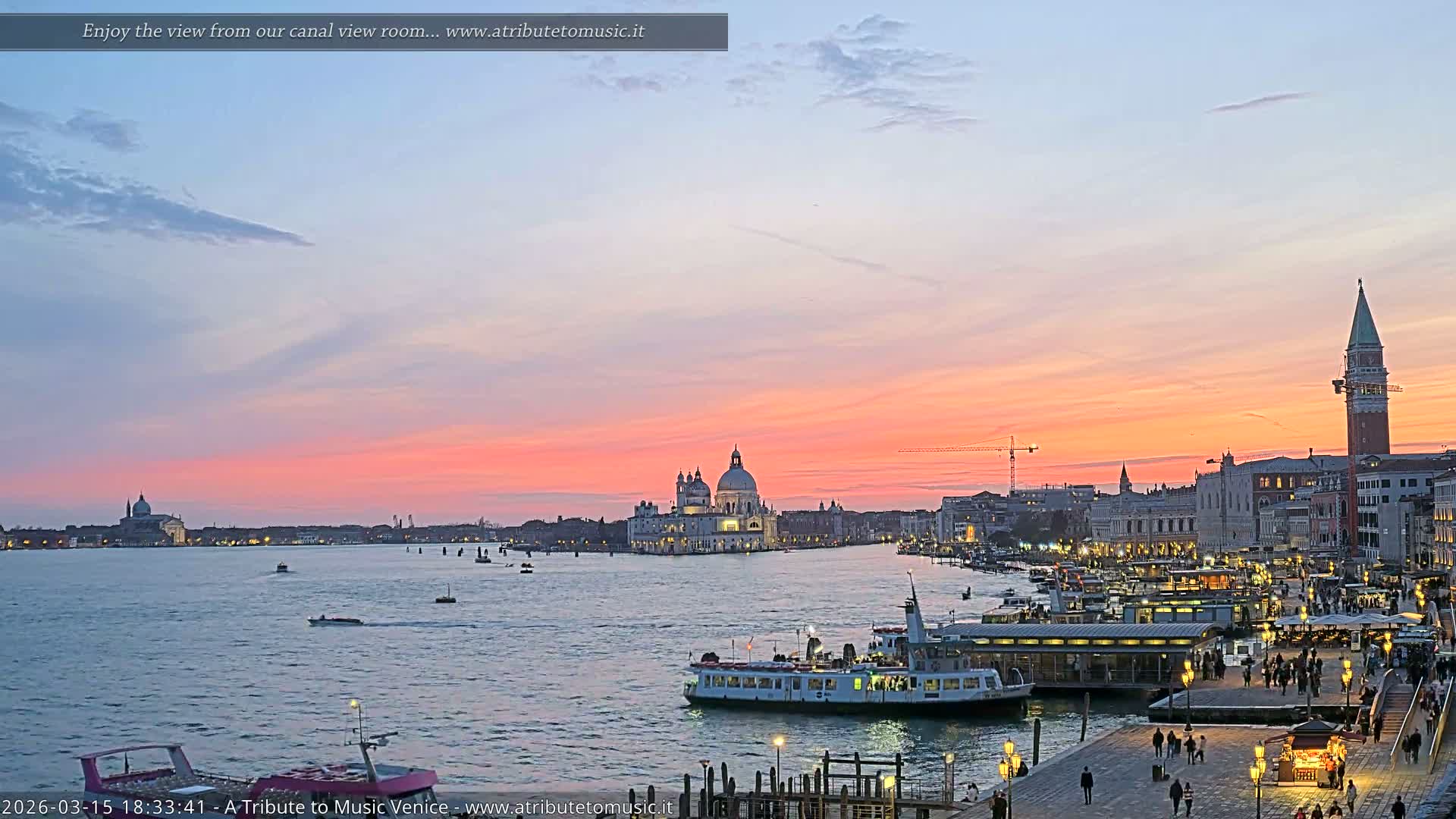 Venice City Live Cam from St. Mark's Basin - Venice, Veneto, Italy