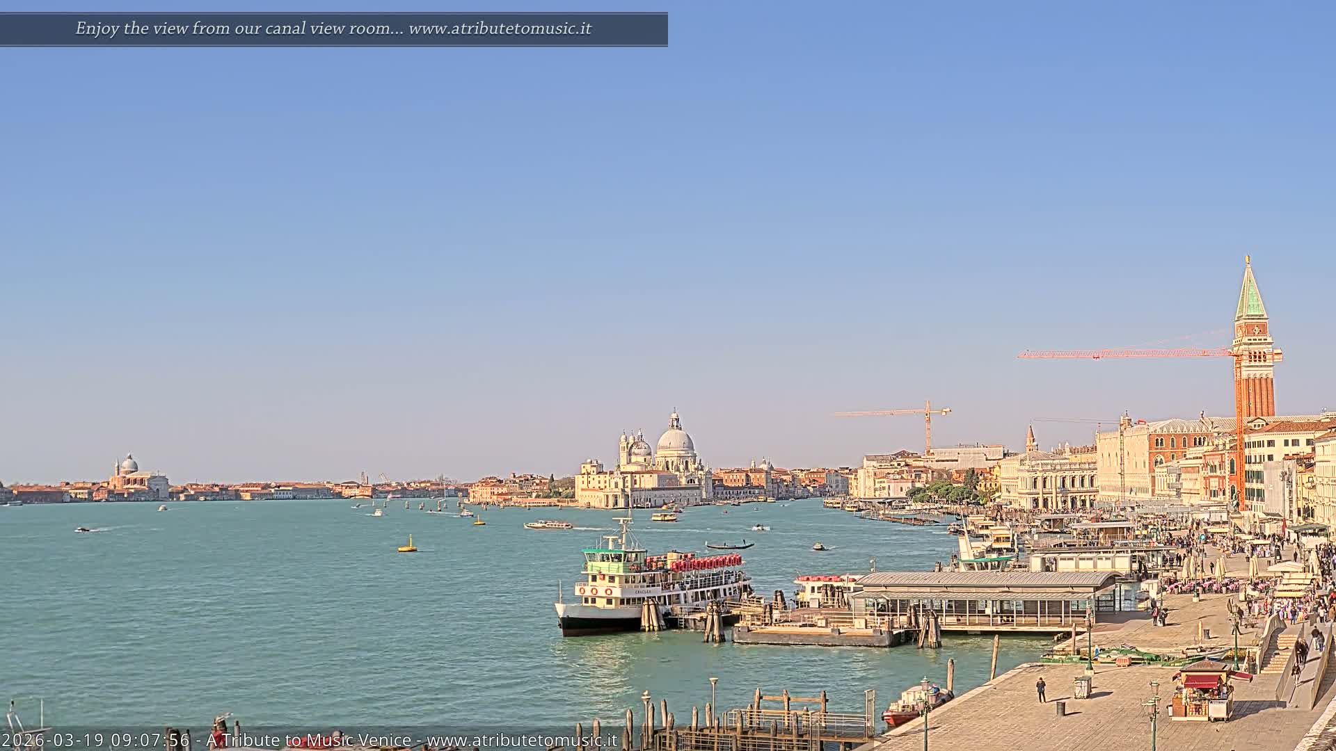 Venice City Live Cam from St. Mark's Basin - Venice, Veneto, Italy