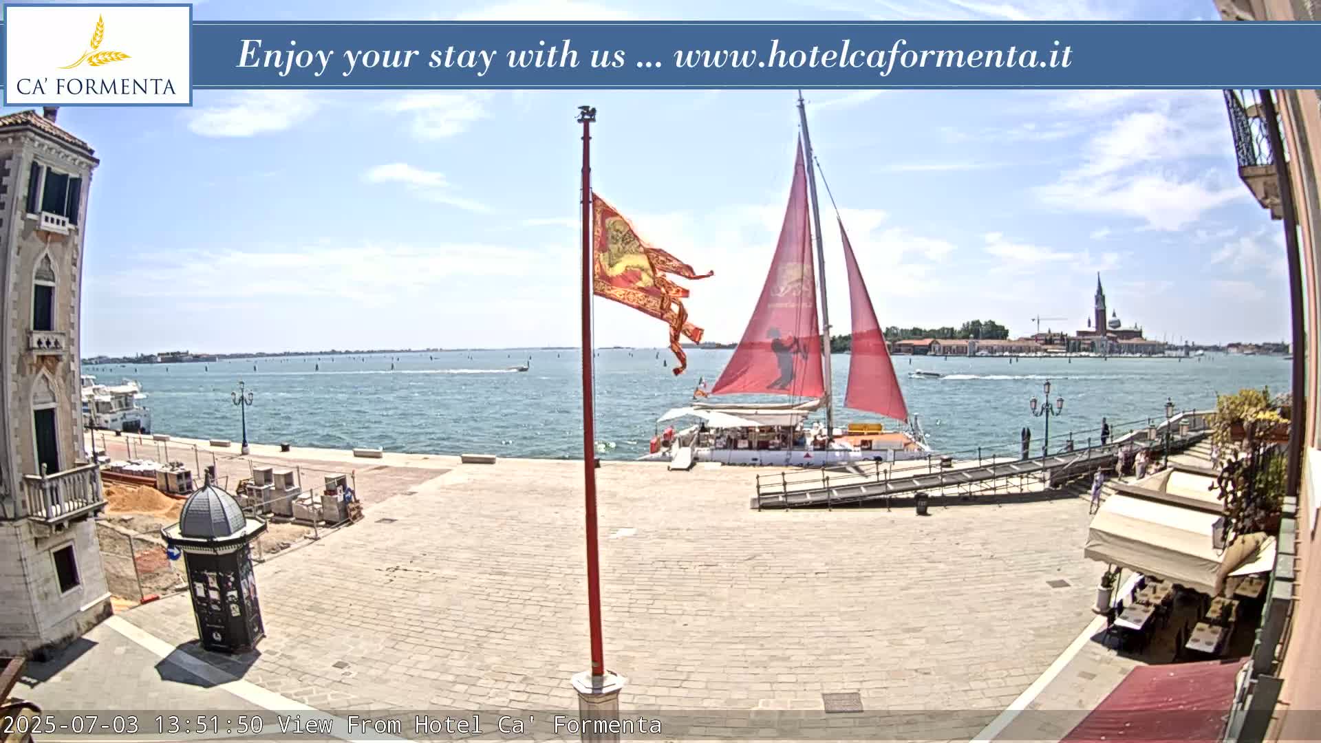 San Marco Basin from Via Garibaldi Live Cam - Venice, Veneto, Italy