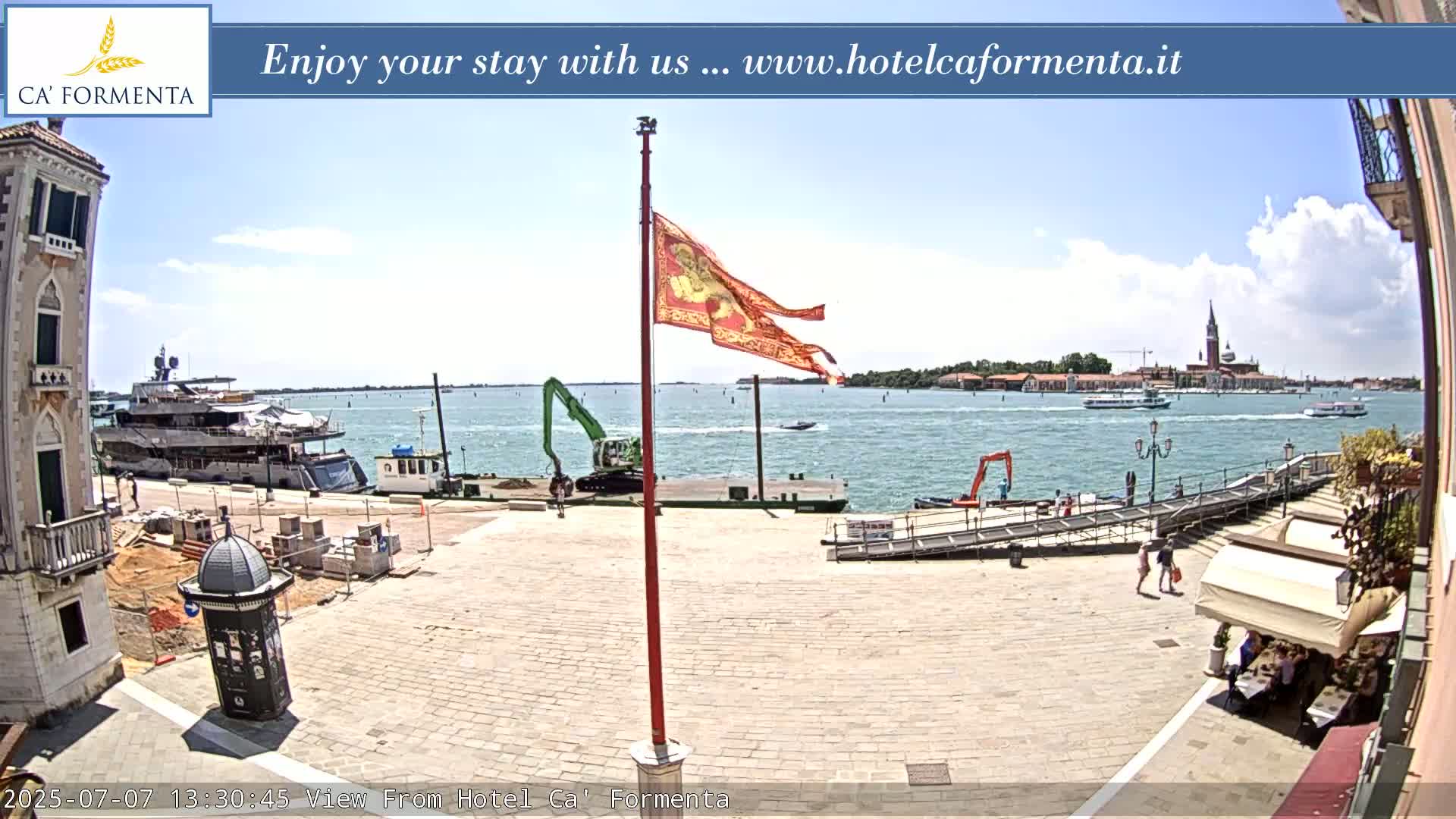 San Marco Basin from Via Garibaldi Live Cam - Venice, Veneto, Italy