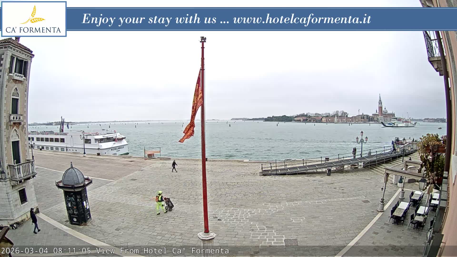 San Marco Basin from Via Garibaldi Live Cam - Venice, Veneto, Italy