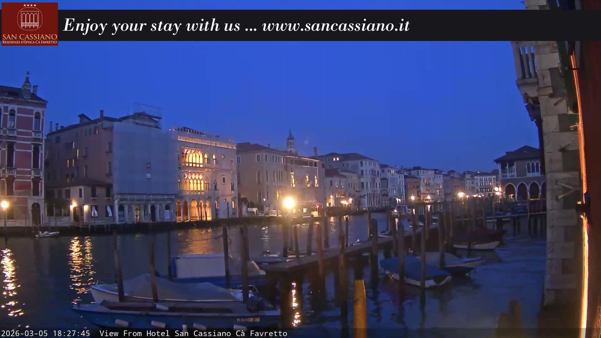 View of Grand Canal, Venice Live Cam - Venice, Veneto, Italy