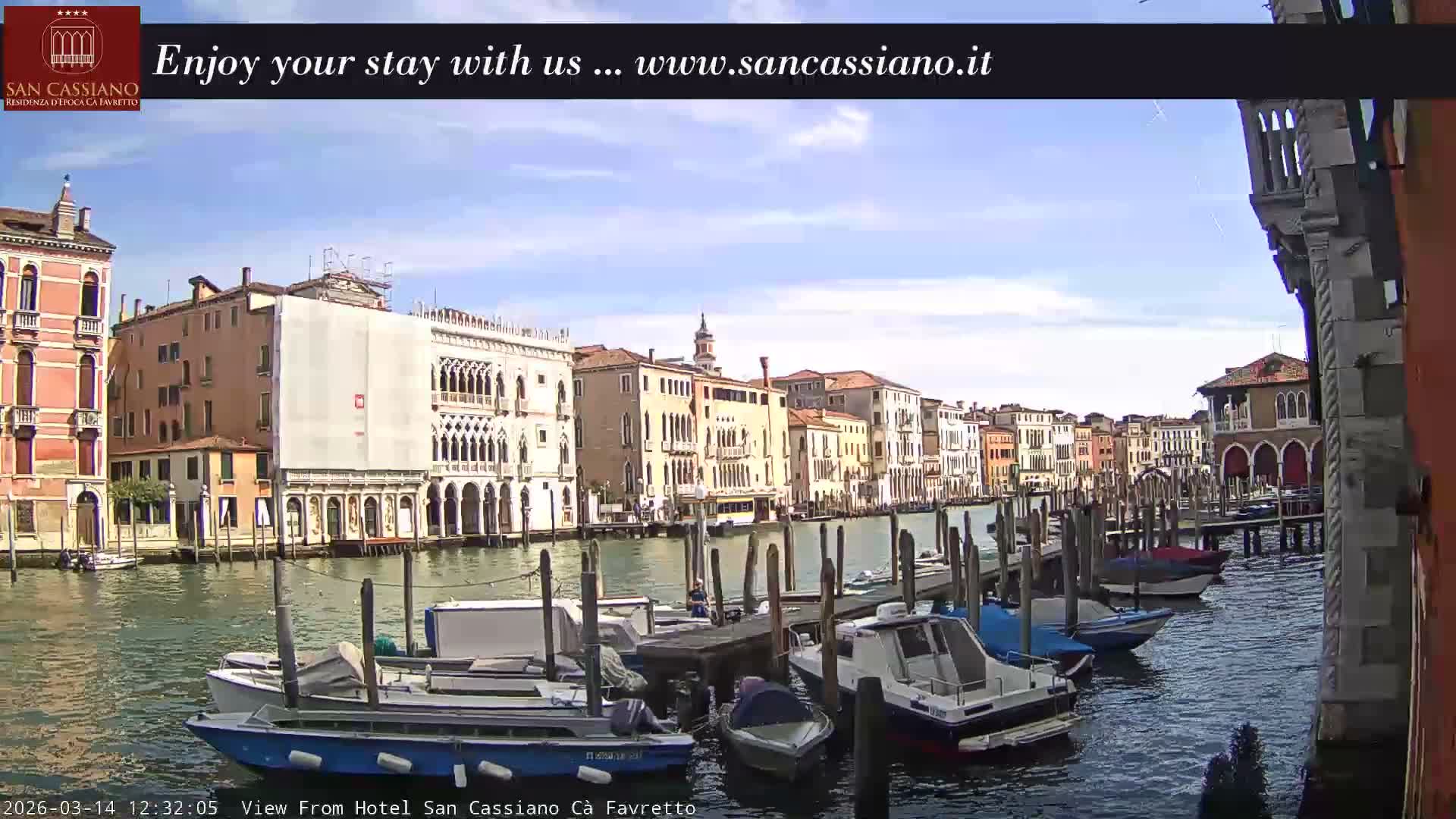 View of Grand Canal, Venice Live Cam - Venice, Veneto, Italy