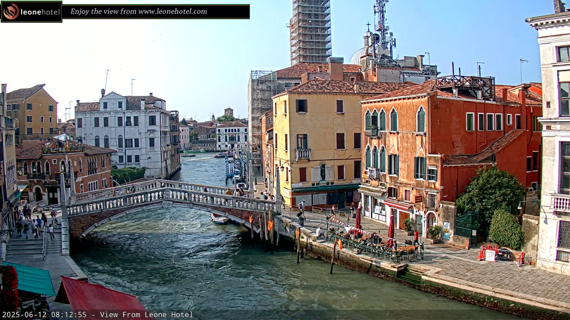 Venice, Canal of Cannaregio , Ponte delle Guglie Bridge Live Cam - Veneto, Italy