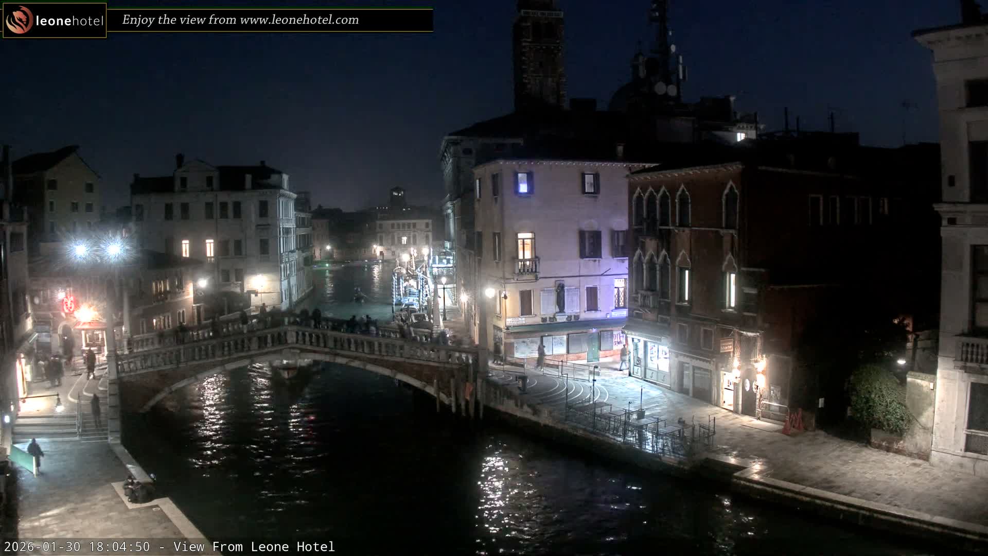 Venice, Canal of Cannaregio , Ponte delle Guglie Bridge Live Cam - Venice, Veneto, Italy