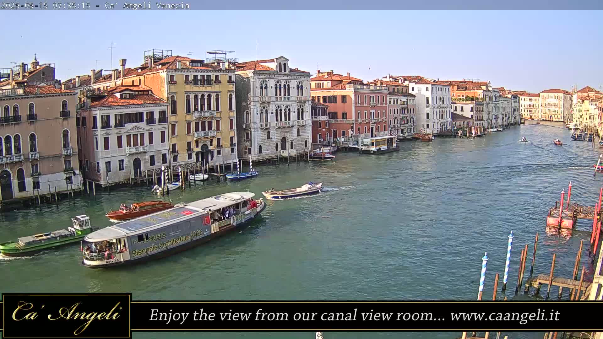 Grand Canal in Venezia Panaromic Live Cam - Venice, Veneto, Italy