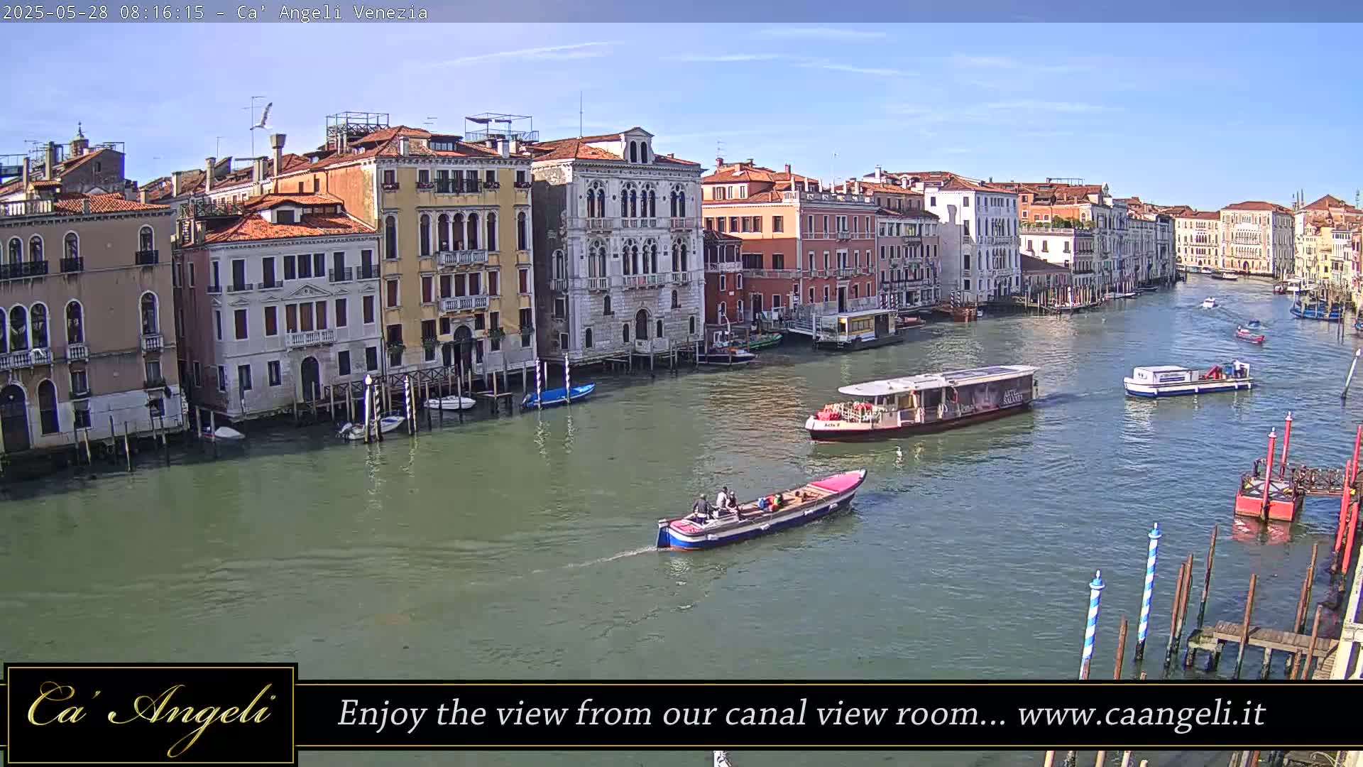 Grand Canal in Venezia Panaromic Live Cam - Venice, Veneto, Italy