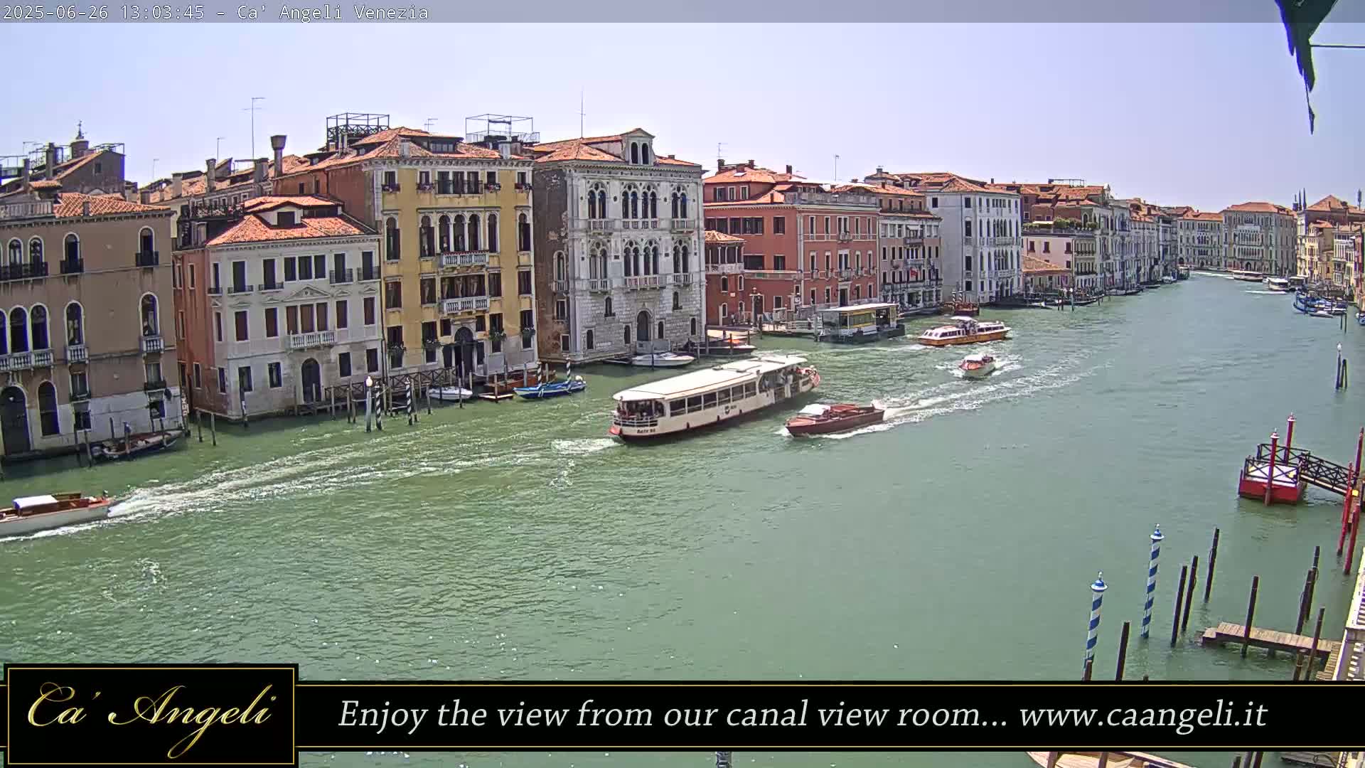 Grand Canal in Venezia Panaromic Live Cam - Venice, Veneto, Italy