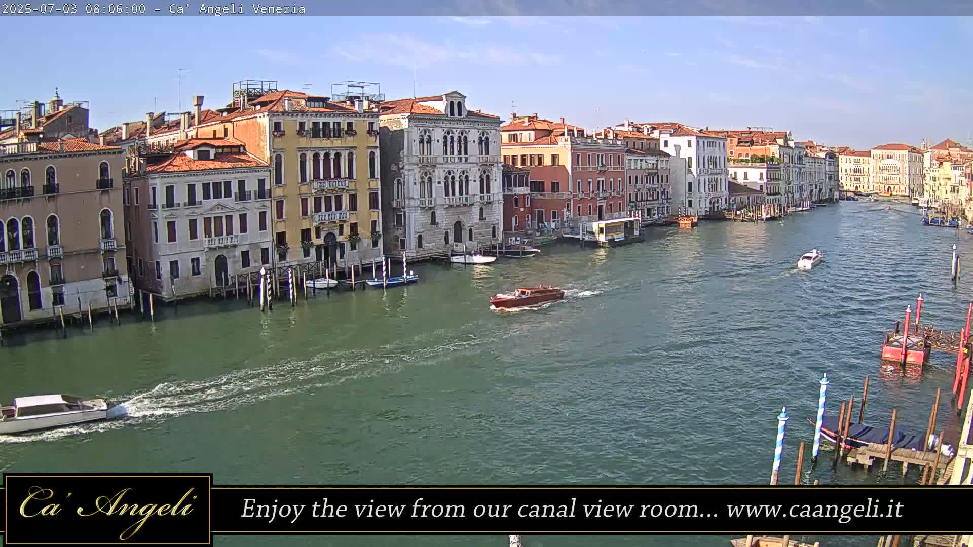 Grand Canal in Venezia Panaromic Live Cam - Venice, Veneto, Italy