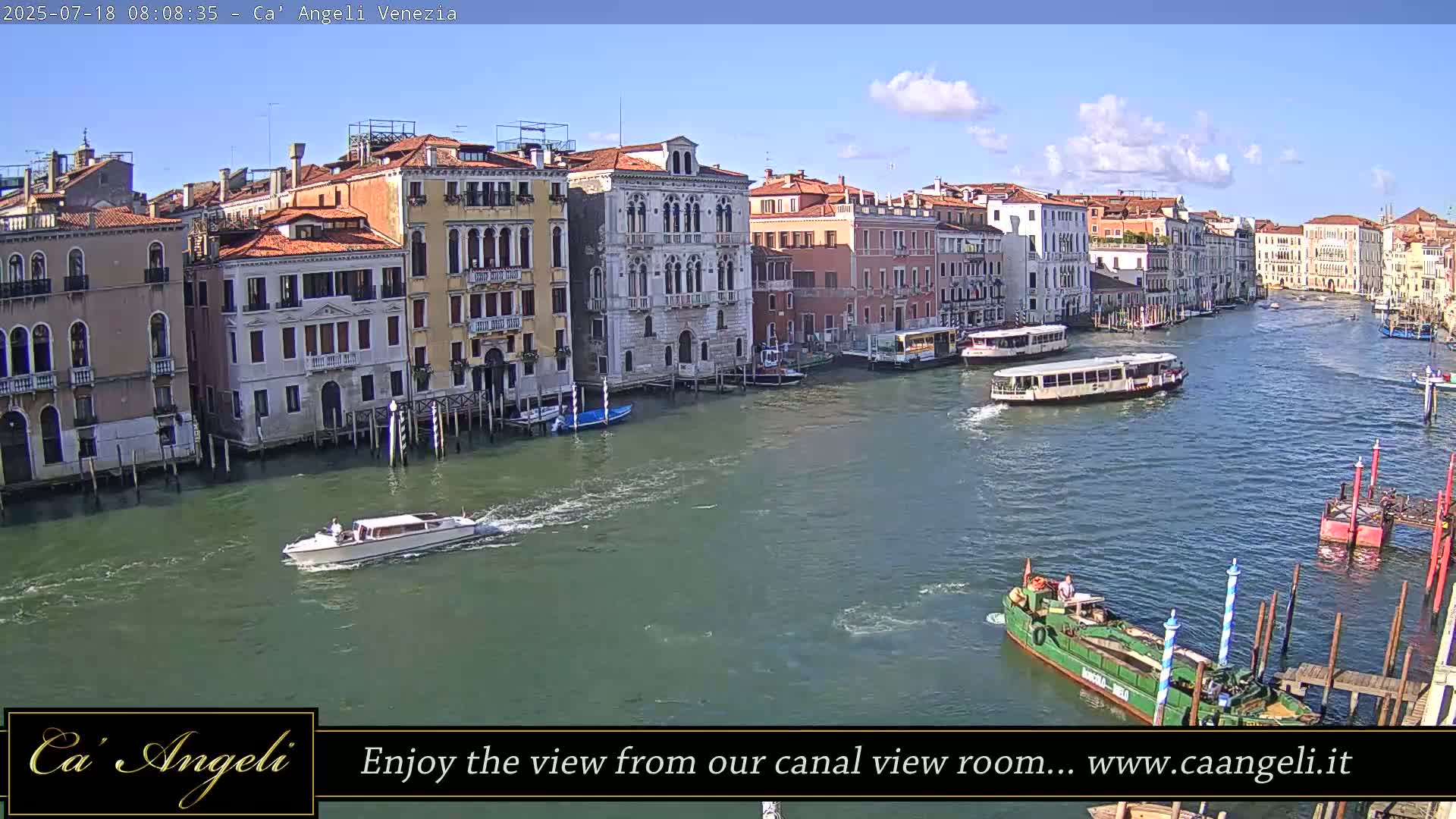 Grand Canal in Venezia Panaromic Live Cam - Venice, Veneto, Italy