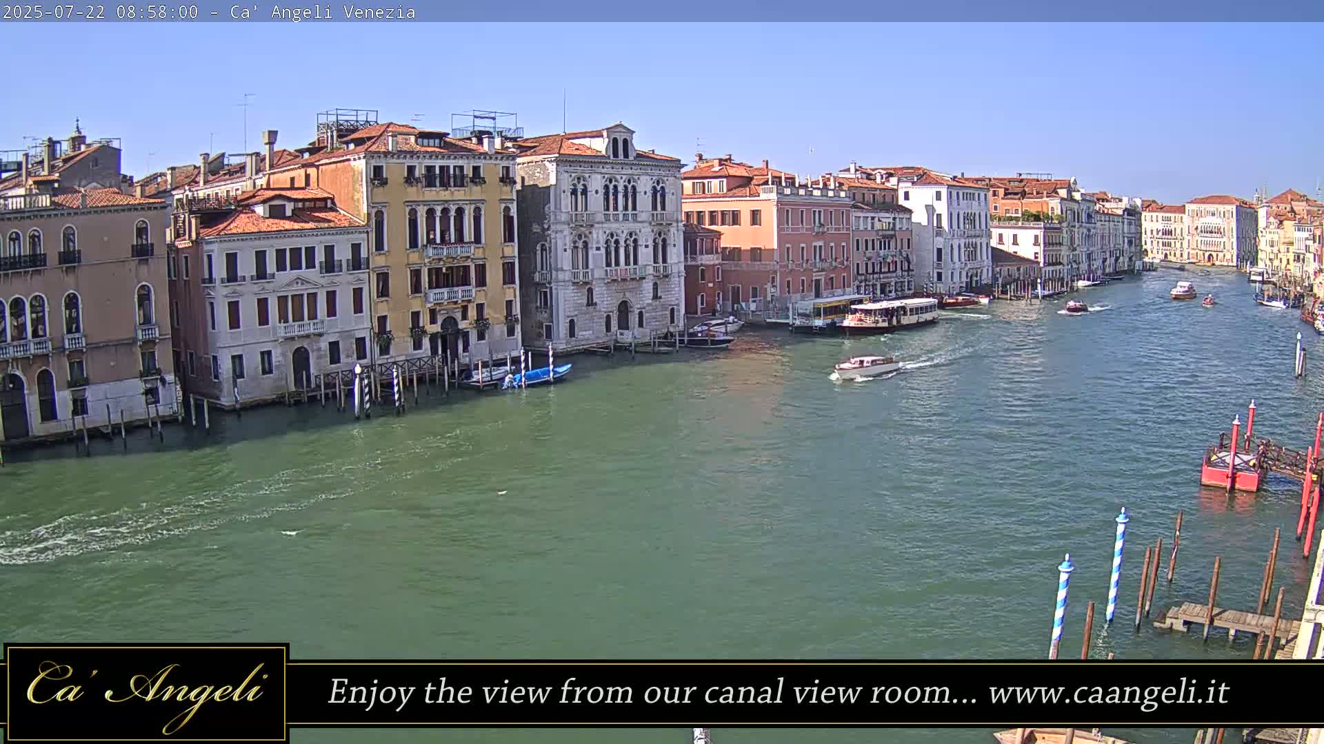 Grand Canal in Venezia Panaromic Live Cam - Venice, Veneto, Italy