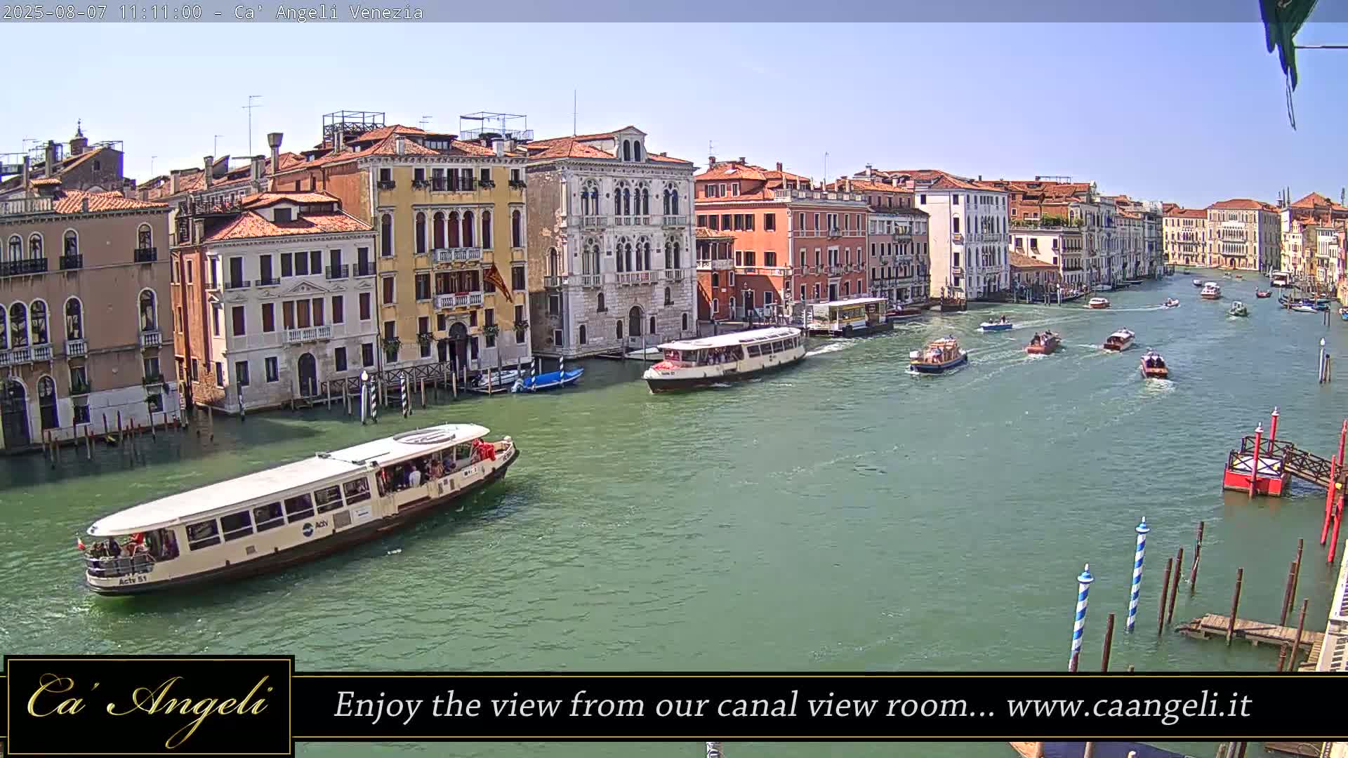 Grand Canal in Venezia Panaromic Live Cam - Venice, Veneto, Italy