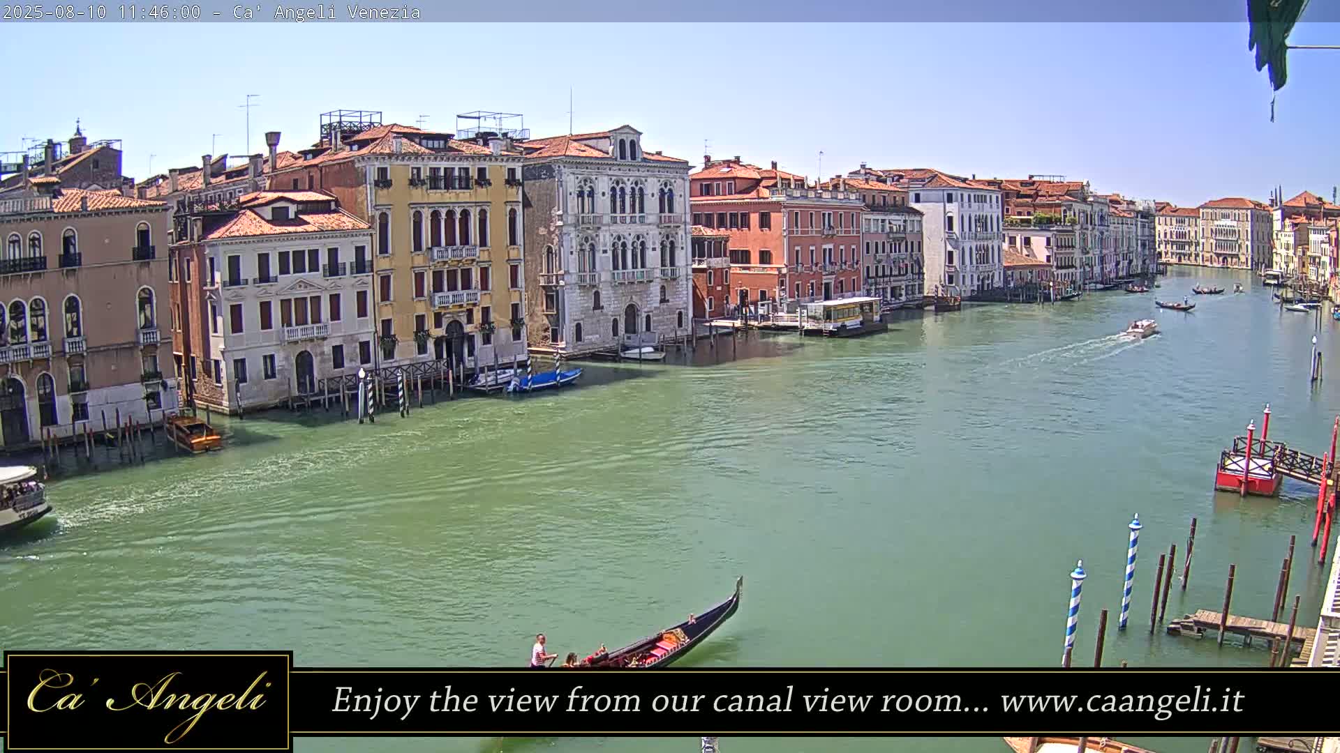 Grand Canal in Venezia Panaromic Live Cam - Venice, Veneto, Italy