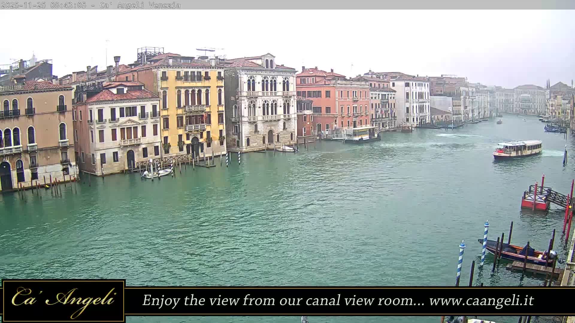 Grand Canal in Venezia Panaromic Live Cam - Venice, Veneto, Italy