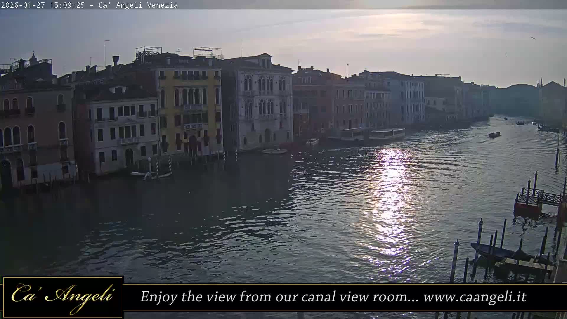Grand Canal in Venezia Panaromic Live Cam - Venice, Veneto, Italy
